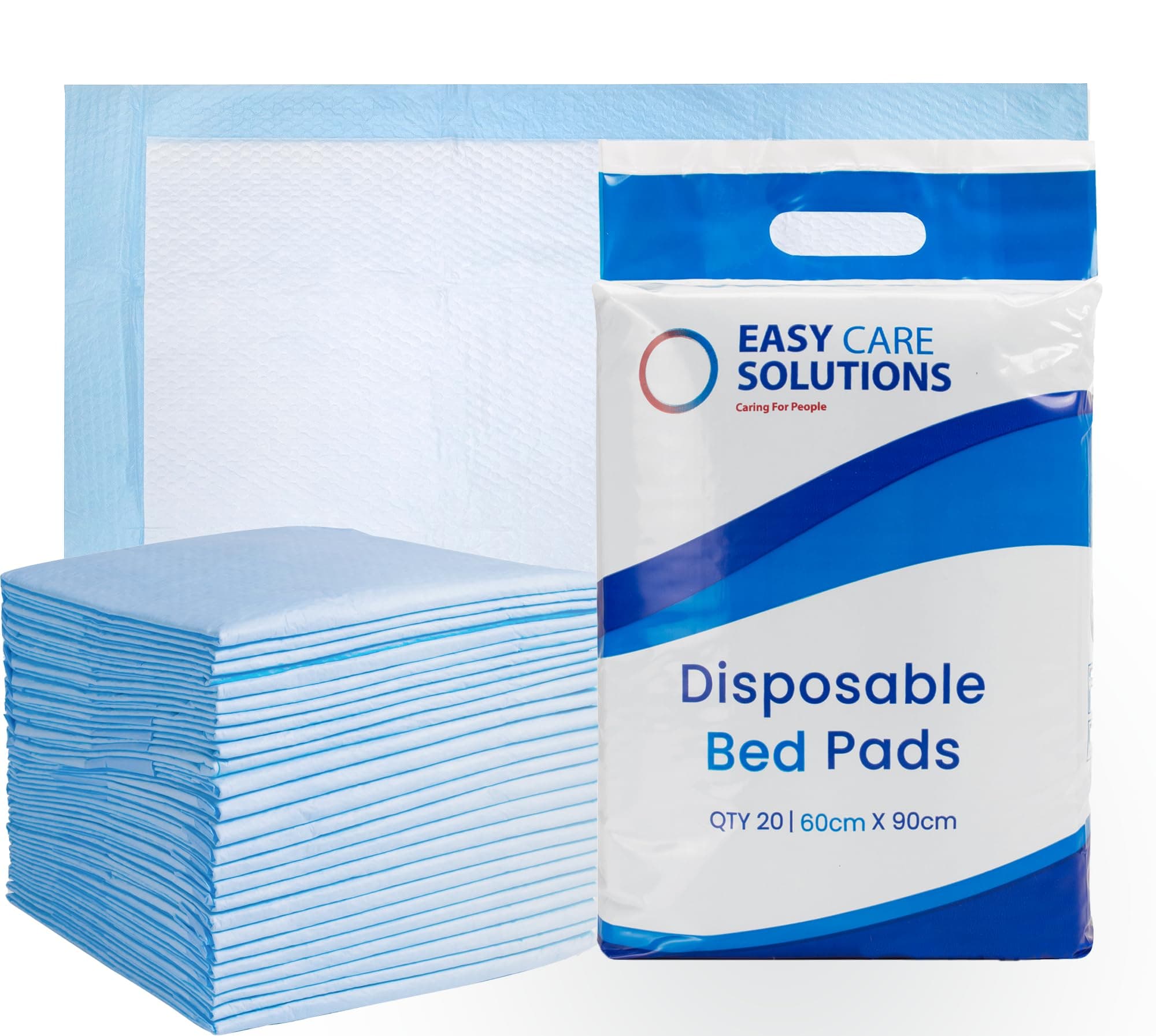 100 x Easy Care Solutions 60 x 90 cm | Disposable Incontinence Bed Pads, Underpads, Bed Mats, Mattress Protectors, Incontinence Pads, Waterproof Bed Sheets for Babies, Children & Adults | 4 Pack of 25
