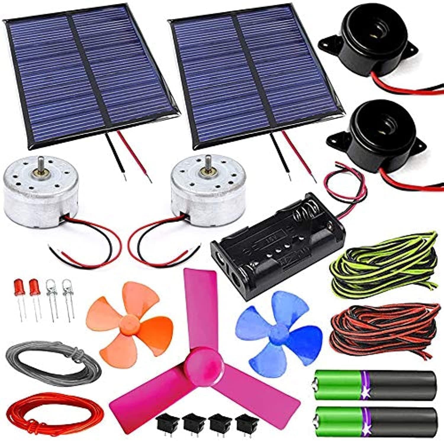Kit4Curious® Double Solar Power Kit - DIY Solar Energy Experiments kit for School Science Sunlight Hobby Projects