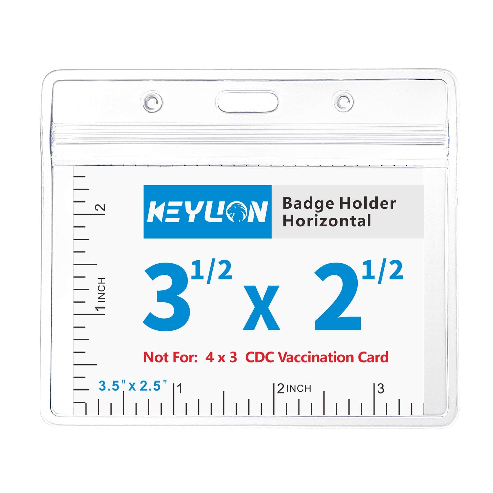 10 Pack Horizontal Name Tag ID Card Holders, Heavy Duty Clear Plastic Sleeve Cover w Waterproof Resealable Zip, fit 5 pcs Credit Card Size Cards or 3.5" x 2.5" Name Badge Inserts