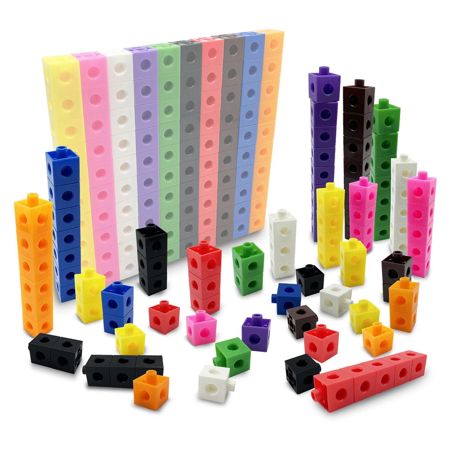 Linking Cubes - 100 Colorful Handheld Blocks, Interactive Educational Tool for Kids, Enhances Mathematical Skills