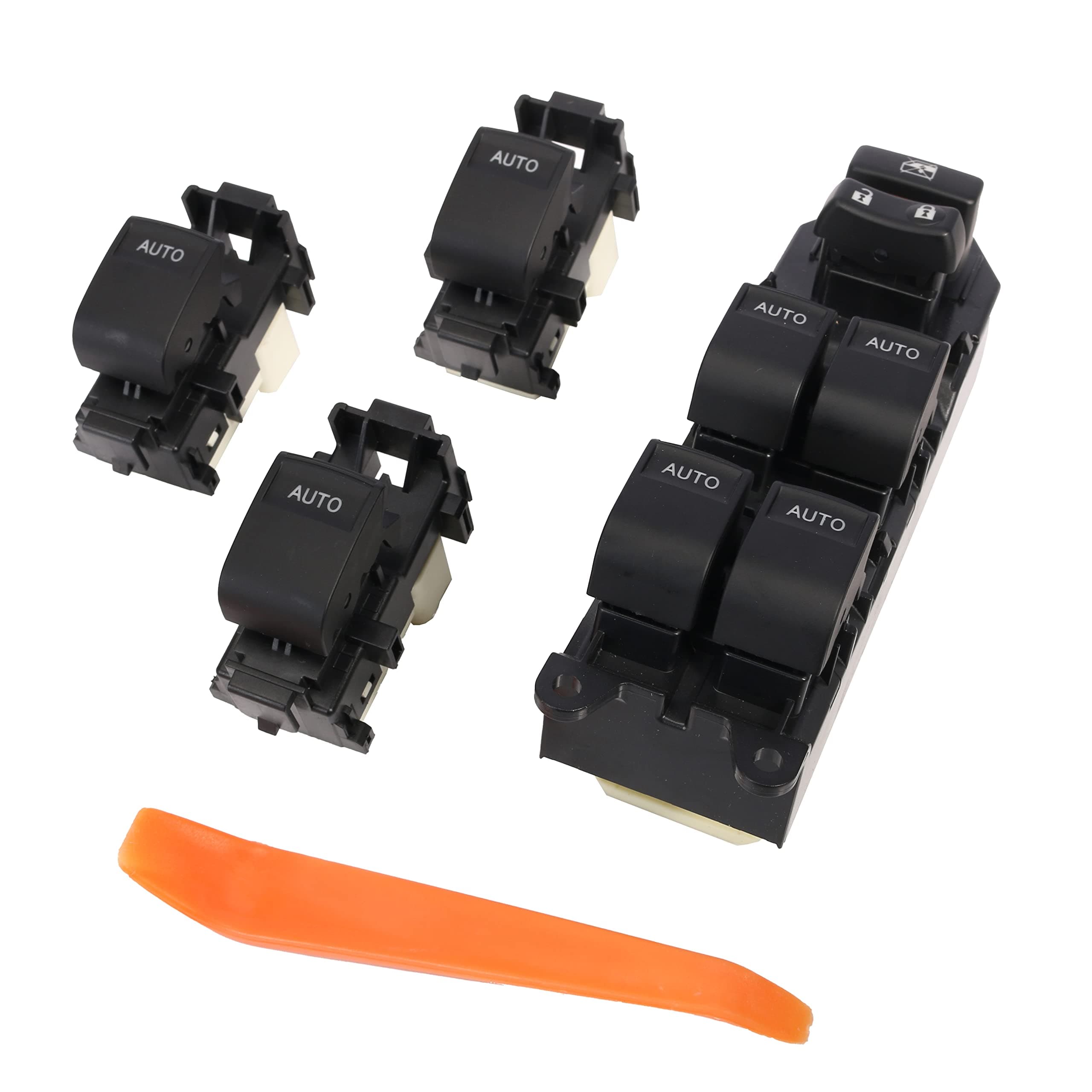 Blue LED Lighted Master Power Window Switch, for Toyota Tundra 2007-2021, Switch Control Panel Button with Auto Down/Up (NOT Fit 1794 Edition, Limited, Platinum)