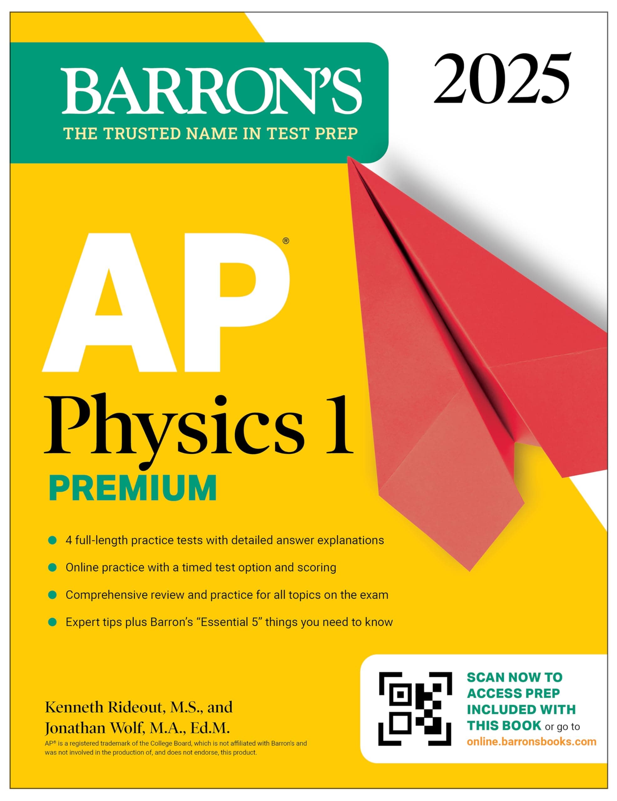 AP Physics 1 Premium, 2025: Prep Book with 4 Practice Tests + Comprehensive Review + Online Practice (Barron's AP Prep)