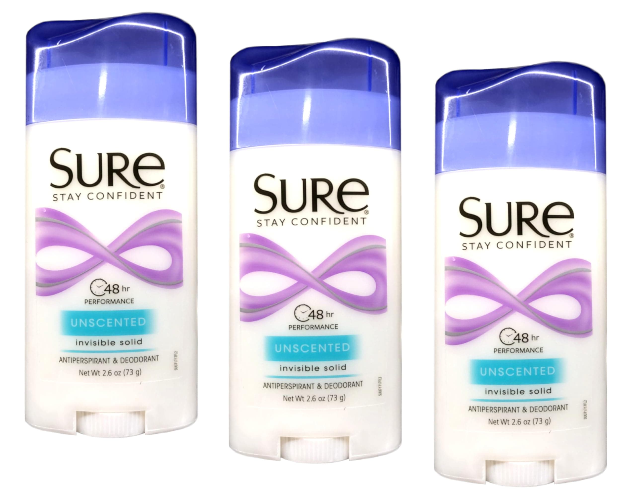 Sure Deodorant 2.6oz Invisible Solid Unscented (3 Pack)