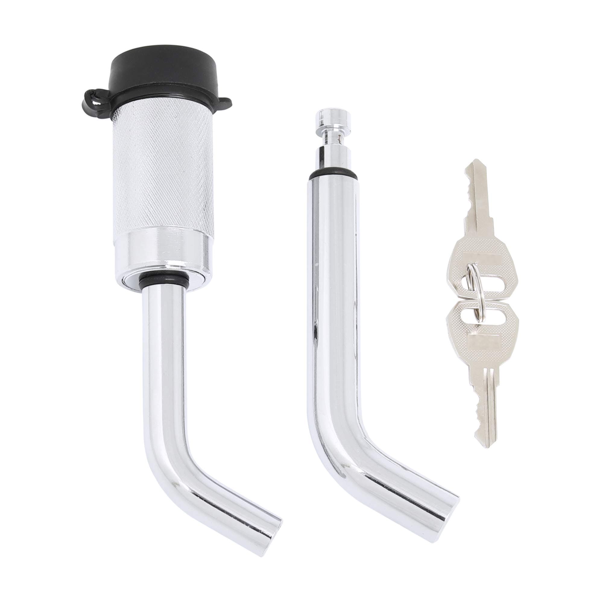 Hitch Lock Pin, Trailer Hitch Lock, Tow Hitch Lock, Locking Trailer Hitch Pin, ONLTCO Steel Chrome Plated Dual Bent Pin Head Receiver Lock 1/2" and 5/8" for Class I, II, III, IV, V