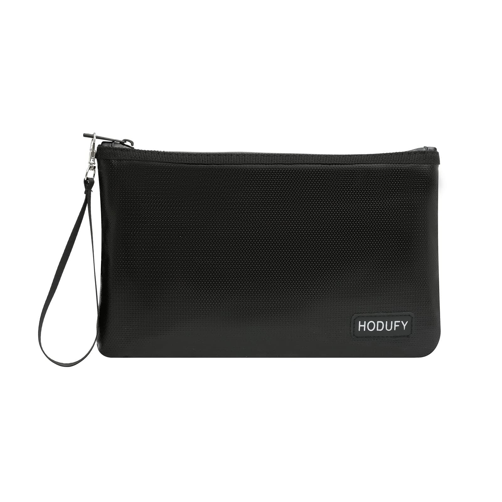 Hodufy Fireproof Document Bag, Black, 10.5" x 6.9", Fireproof & Waterproof, Zipper Closure, Suitable for A5 Documents, Bank Inventory, Passport