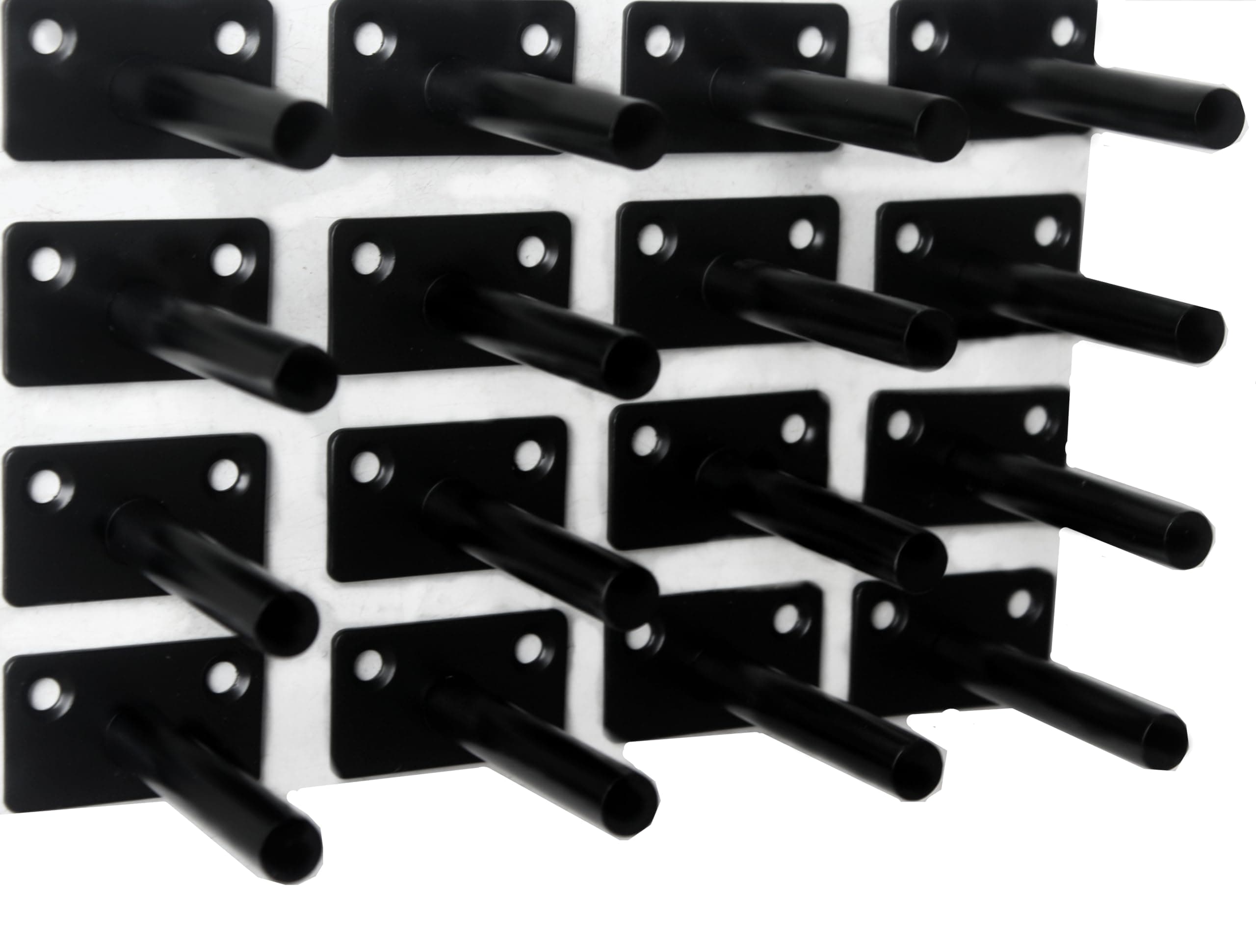 16 Pcs 3" Black Solid Steel Floating Shelf Bracket Blind Shelf Supports - Hidden Brackets for Floating Wood Shelves - Concealed Blind Shelf Support – Screws and Wall Plugs Included