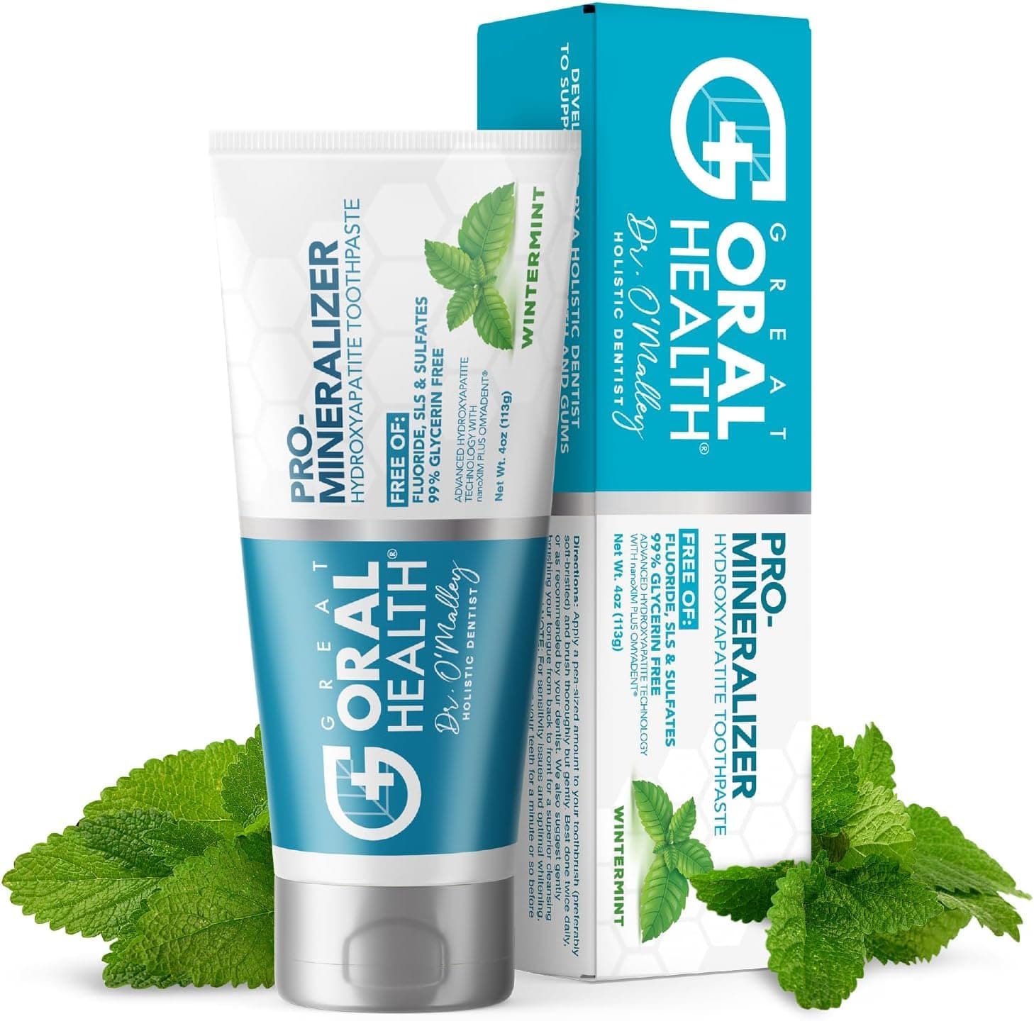 Nano hydroxyapatite Toothpaste Fluoride Free: Pro Remineralizing Toothpaste Plus Anti Cavity Xylitol, Dentist Formulated Tooth Remineralization for Sensitive Teeth & Enamel Support in Wintermint
