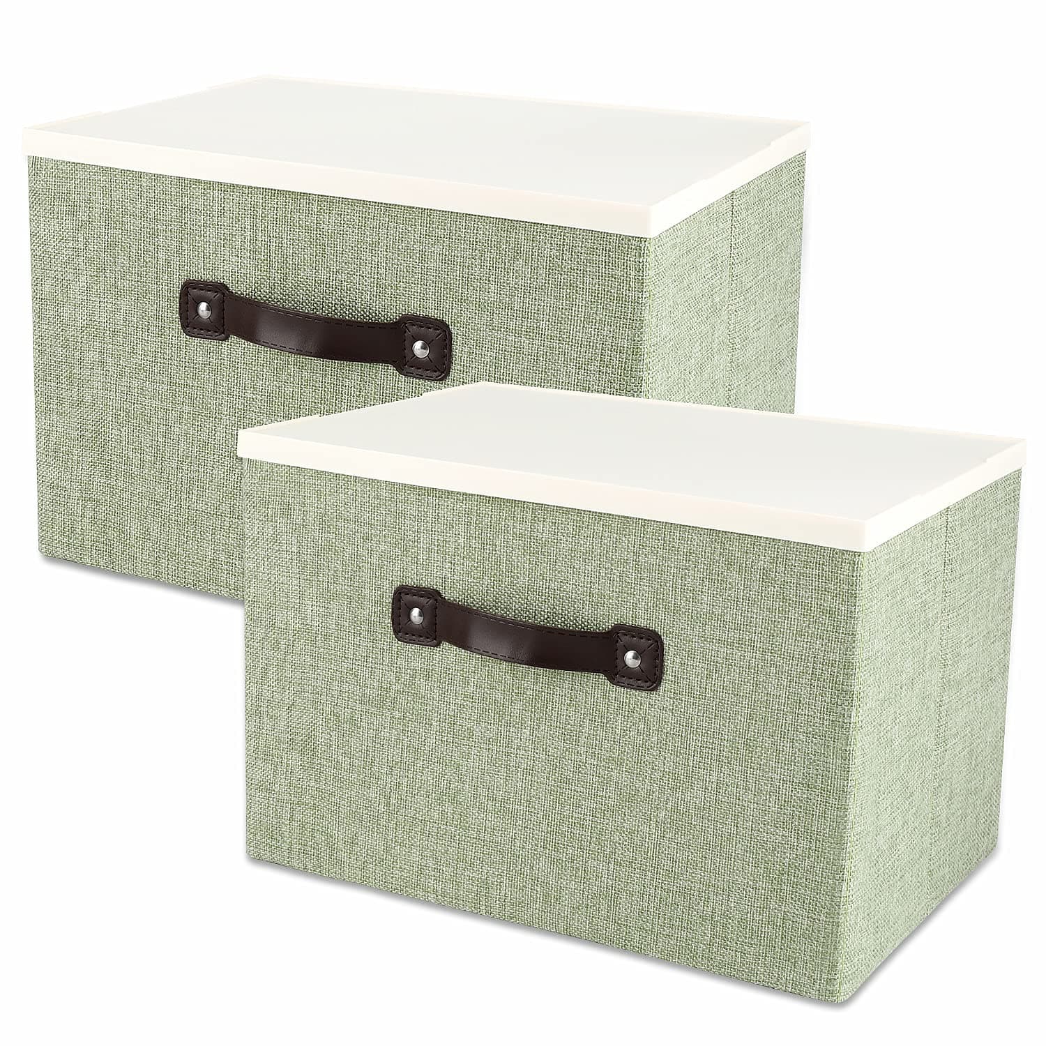 Storage box, high grade date green, flax from rain forest,convenient and comfortable folding,clothing sorting, toys storage.-big box -2PCS