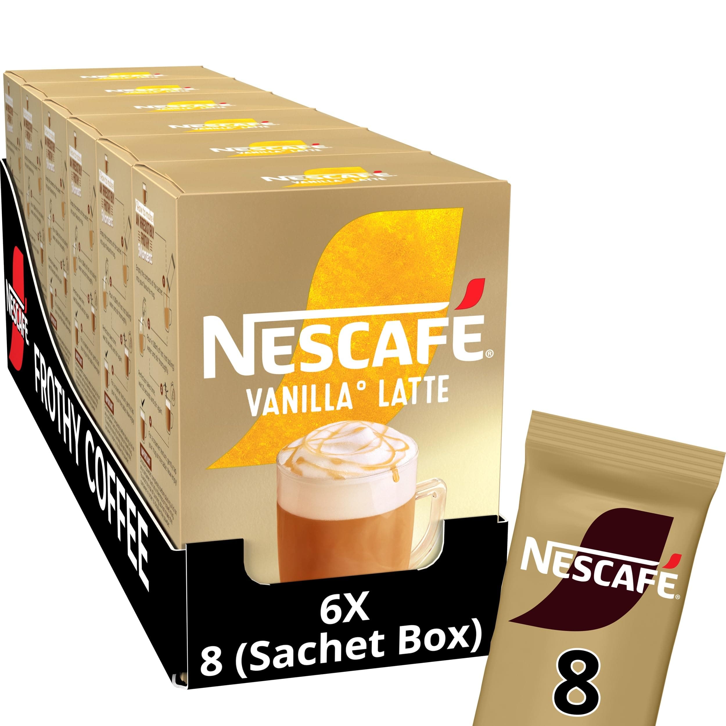Nescaf? Caf? Menu Vanilla Flavour 8 Sachets 148 g (Pack of 6, Total 48 Sachets)