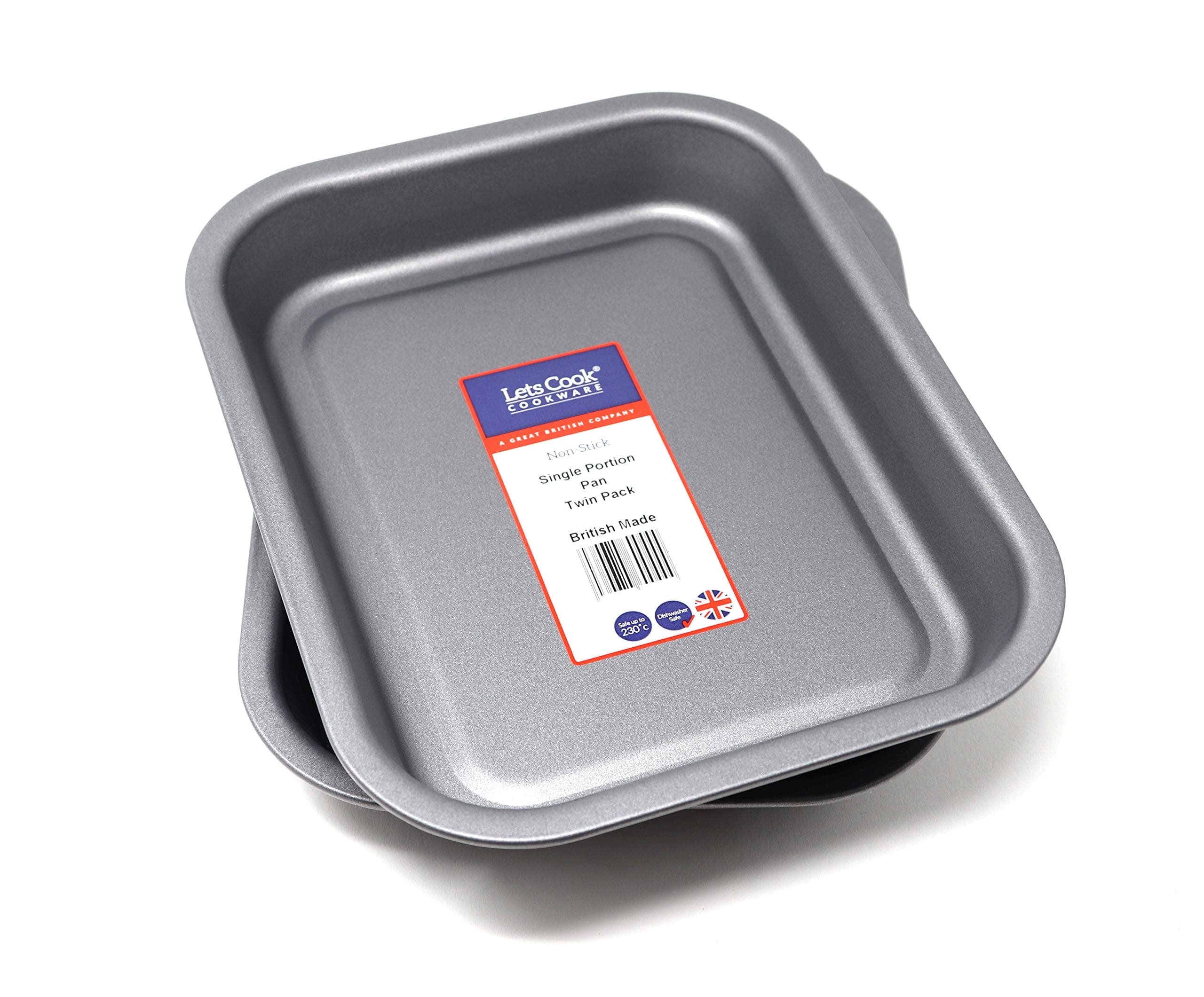 25cm Single Portion Individual Roasting Pans, Twin Pack (Set of 2), Teflon Non Stick, British Made