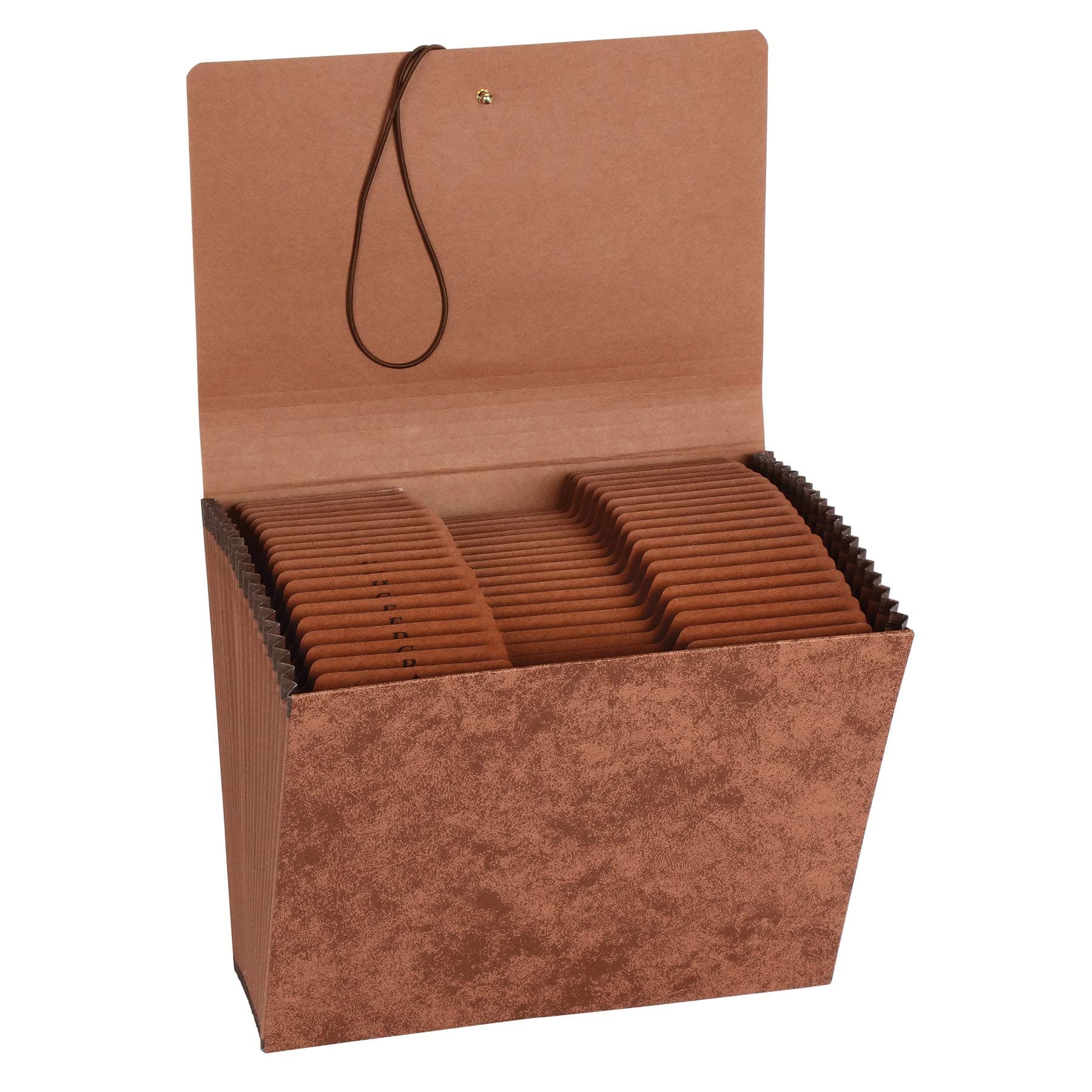 Amazon Basics Heavy Duty File Organizer, A-Z with Flap, Letter, 21 Pockets, Brown