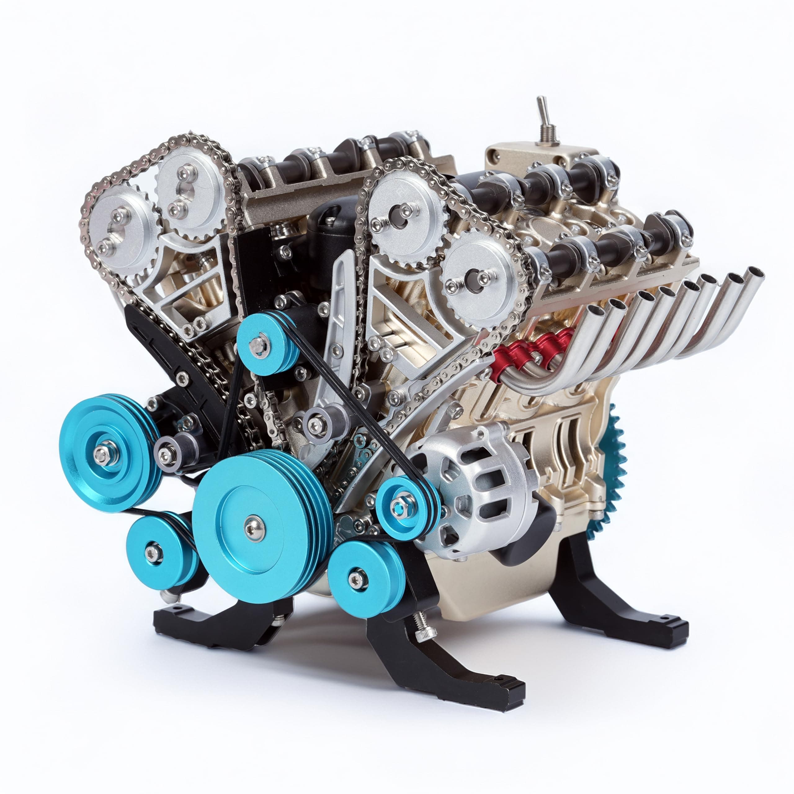 TECHING v8 Engine Model kit That Runs Mechanical Metal Assembly DIY Car Engine Model Kit 500+Pcs Educational Experiment (8 Cylinder Engine)