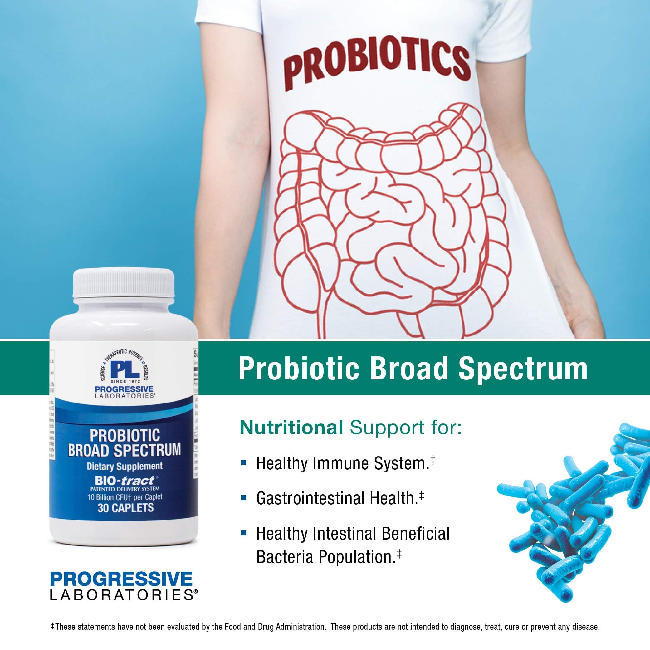 Progressive Laboratories Probiotic Broad Spectrum Supplement, 30 Count