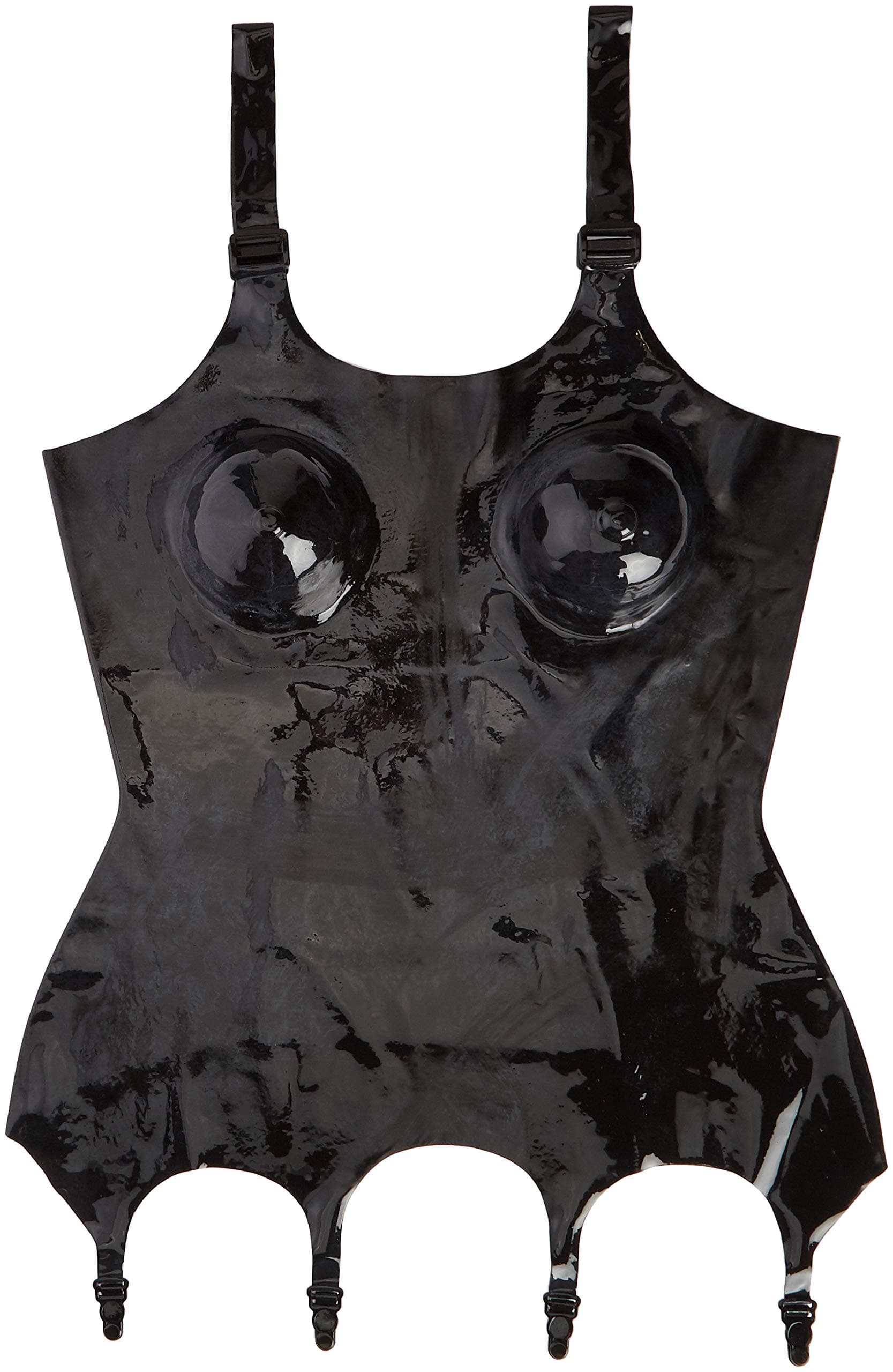 Latex Suspender Corsage Black MED