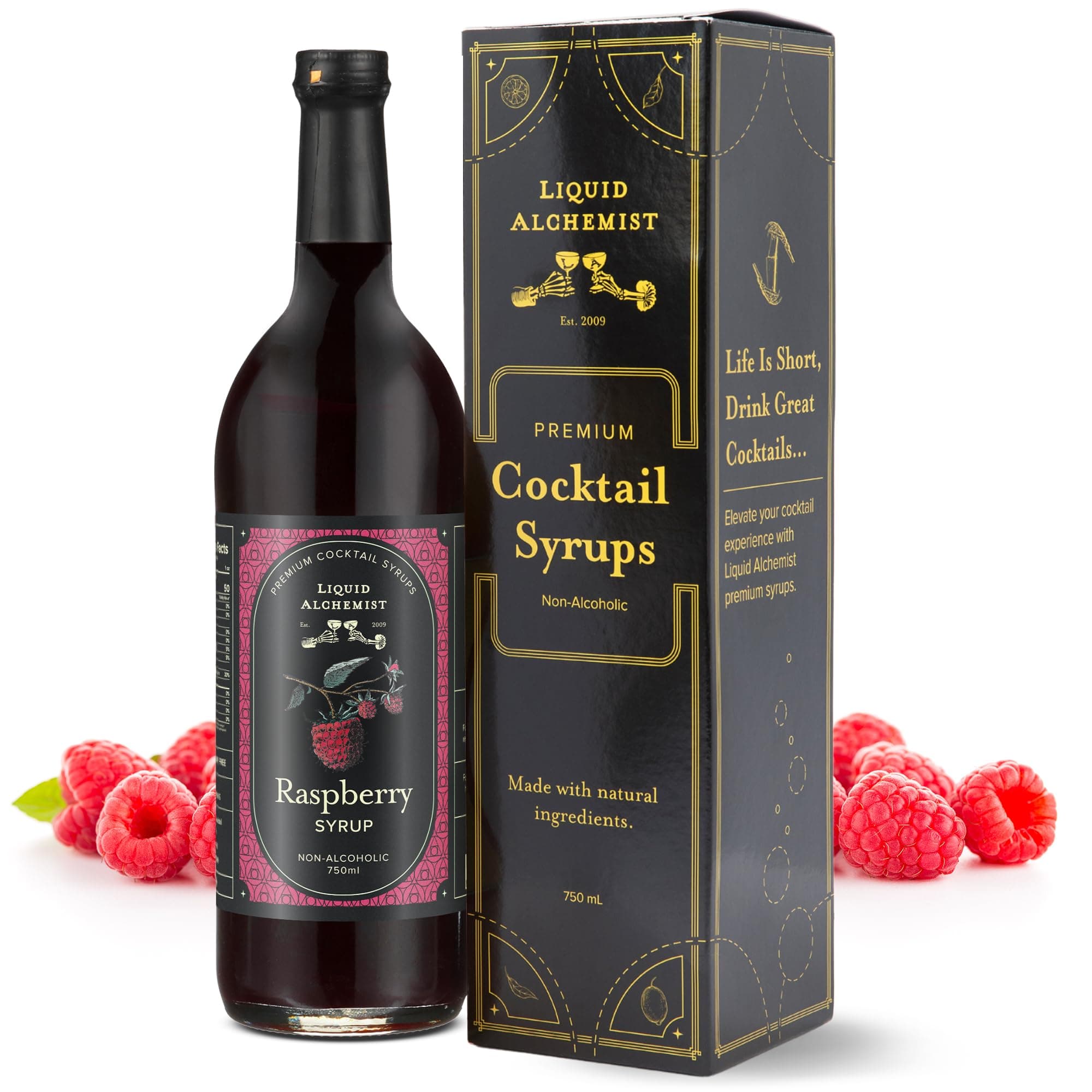 - Raspberry Syrup for Drinks - Real Ingredients Make our Raspberry Puree for Drinks the Perfect Drink Mixer - Our Cocktail Syrup is Non-GMO & Vegan (25.4 oz)