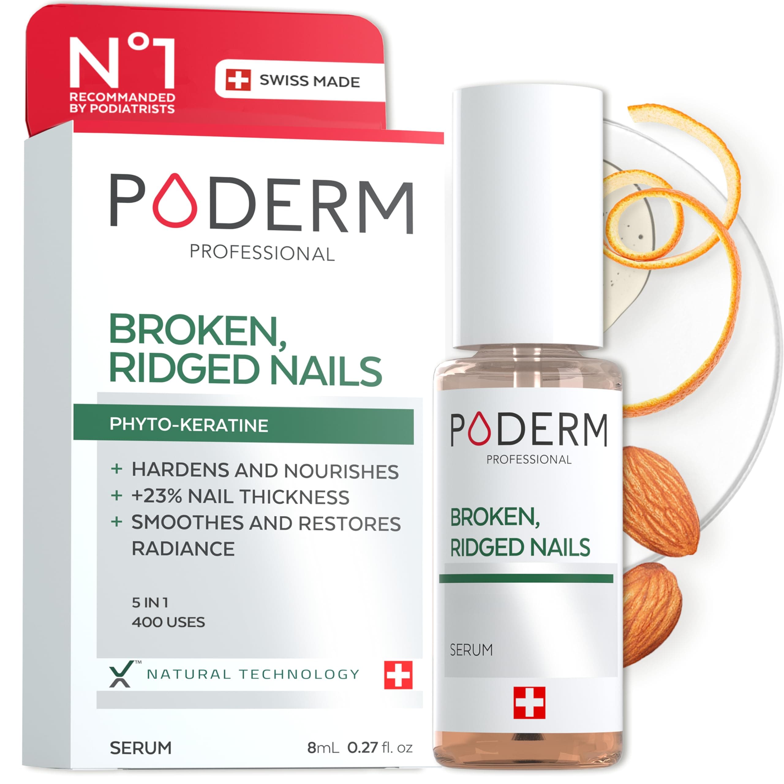 – 100% Natural Nail Repair - Revitalizes Damaged and Split Nails with Hydrating & Exfoliating Formula – Effective Nail care : Also Acts as a Nail Strengthener for Damaged Nails – Swiss Made