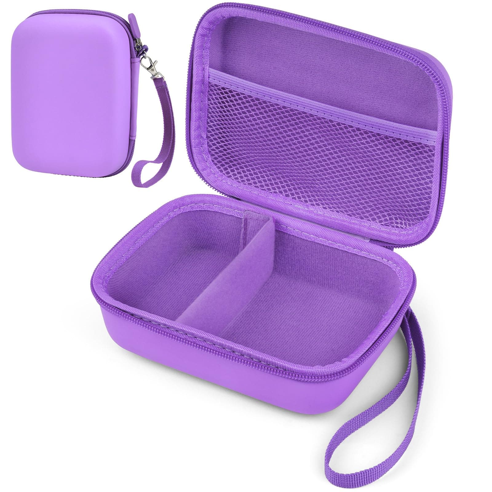 Kids Instant Camera Case, Portable Hard Storage Case for OPERHOO/HiMont/Gofunly/YORKOO/CAMCLID Kids Digital Camera/Bitzee Interactive Toy, Kids Camera Photo Paper Organizer, Purple (Case Only)