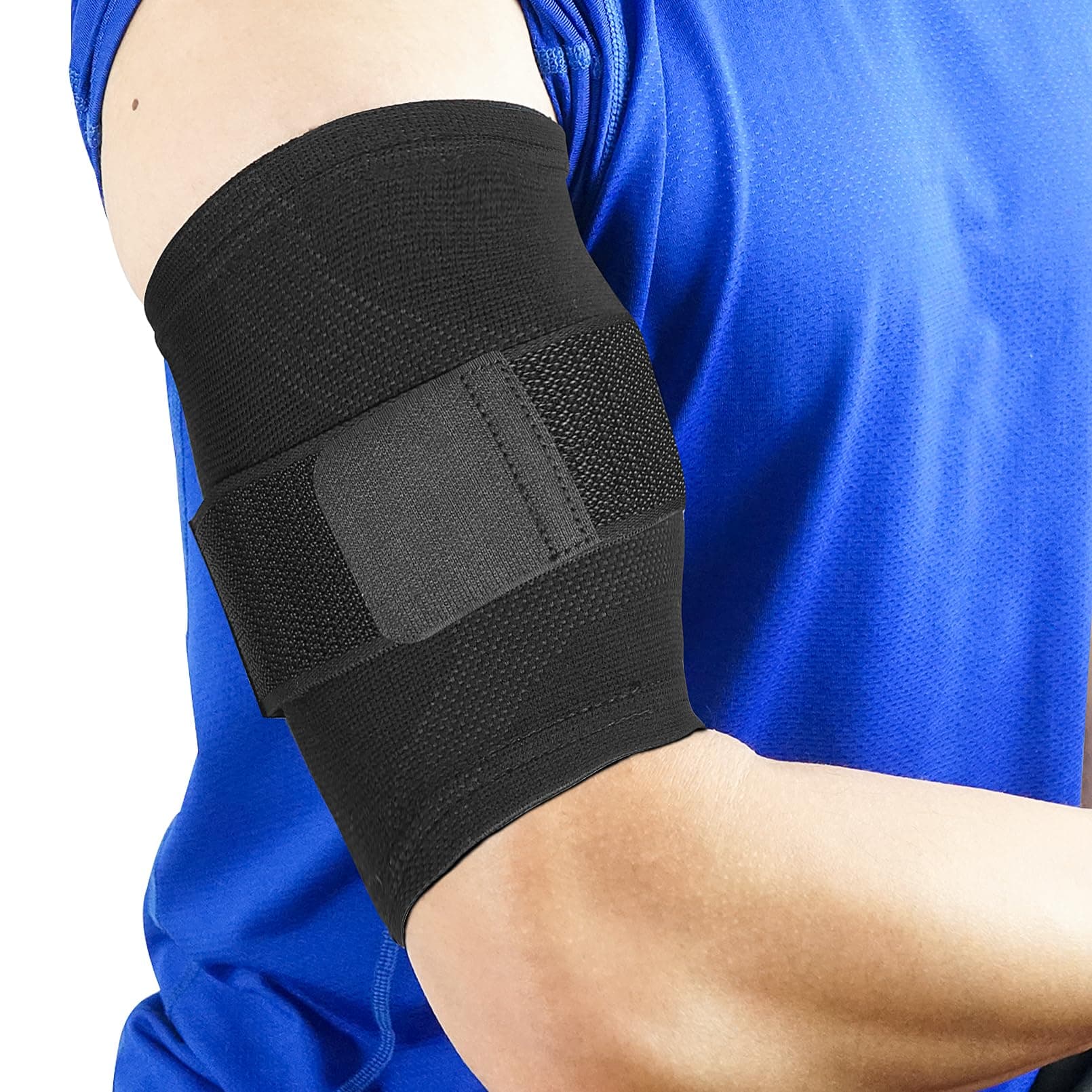 Luwint Bicep Tendonitis Brace, Knitted Compression Upper Arm Sleeve Support, 1 Pair (Medium)