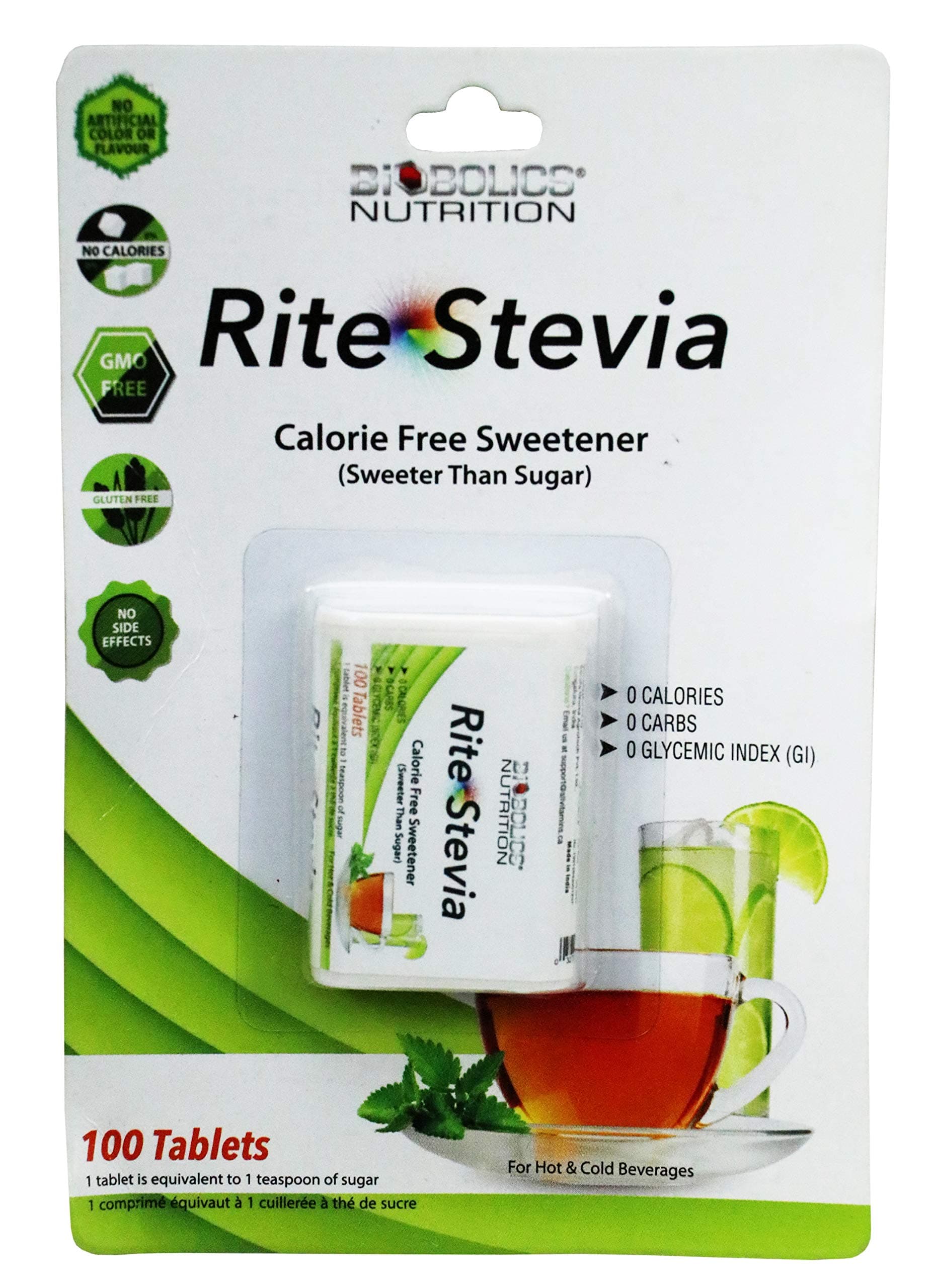 Rite Stevia Tablets in Dispenser 100 Count – Natural Zero Calorie No Carb Sugar Substitute Diabetic Friendly Keto Sweetener Tabs in Portable Flip Top Container