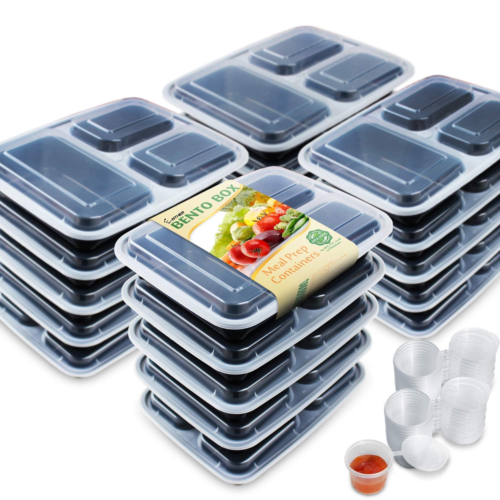 3 Compartment 20 pcs with 20 Portion Cups