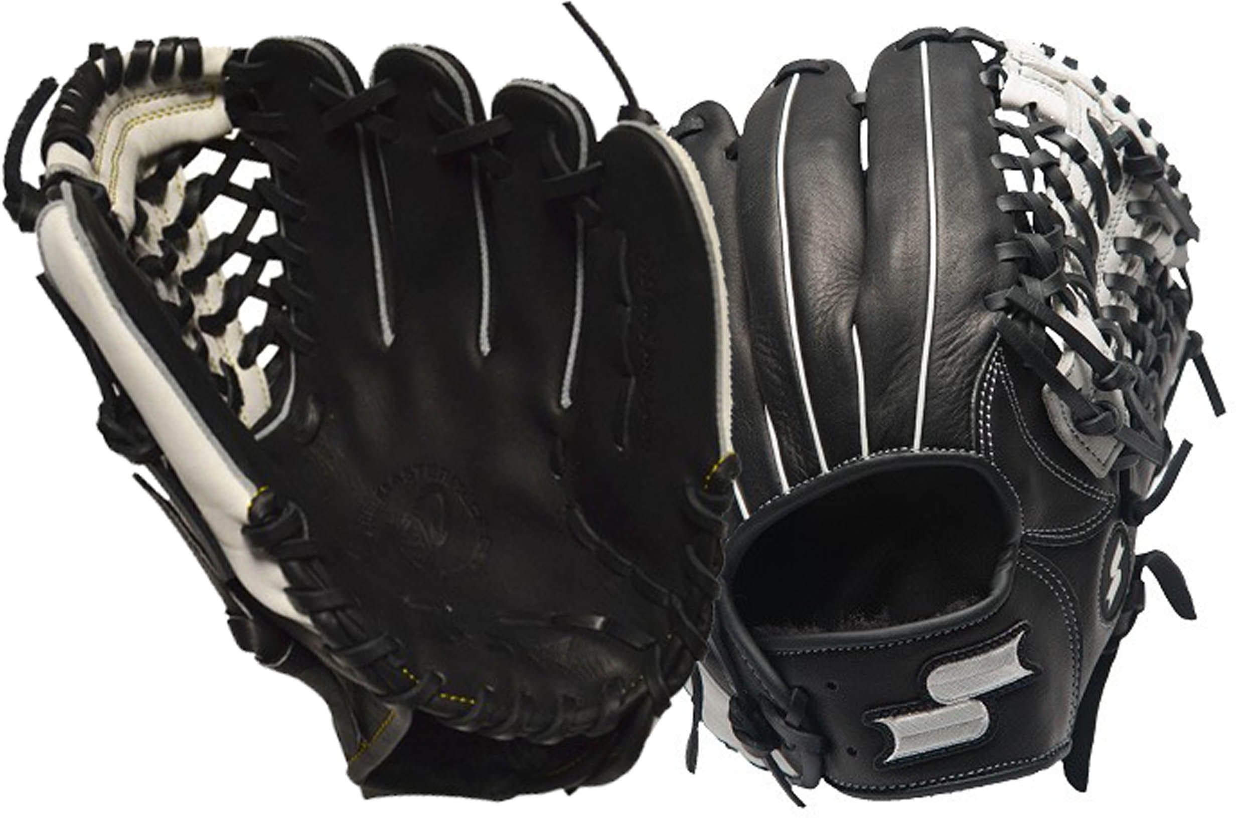 SSK Baseball Edge Pro Grid Net Gloves, Black/White, 11.75"
