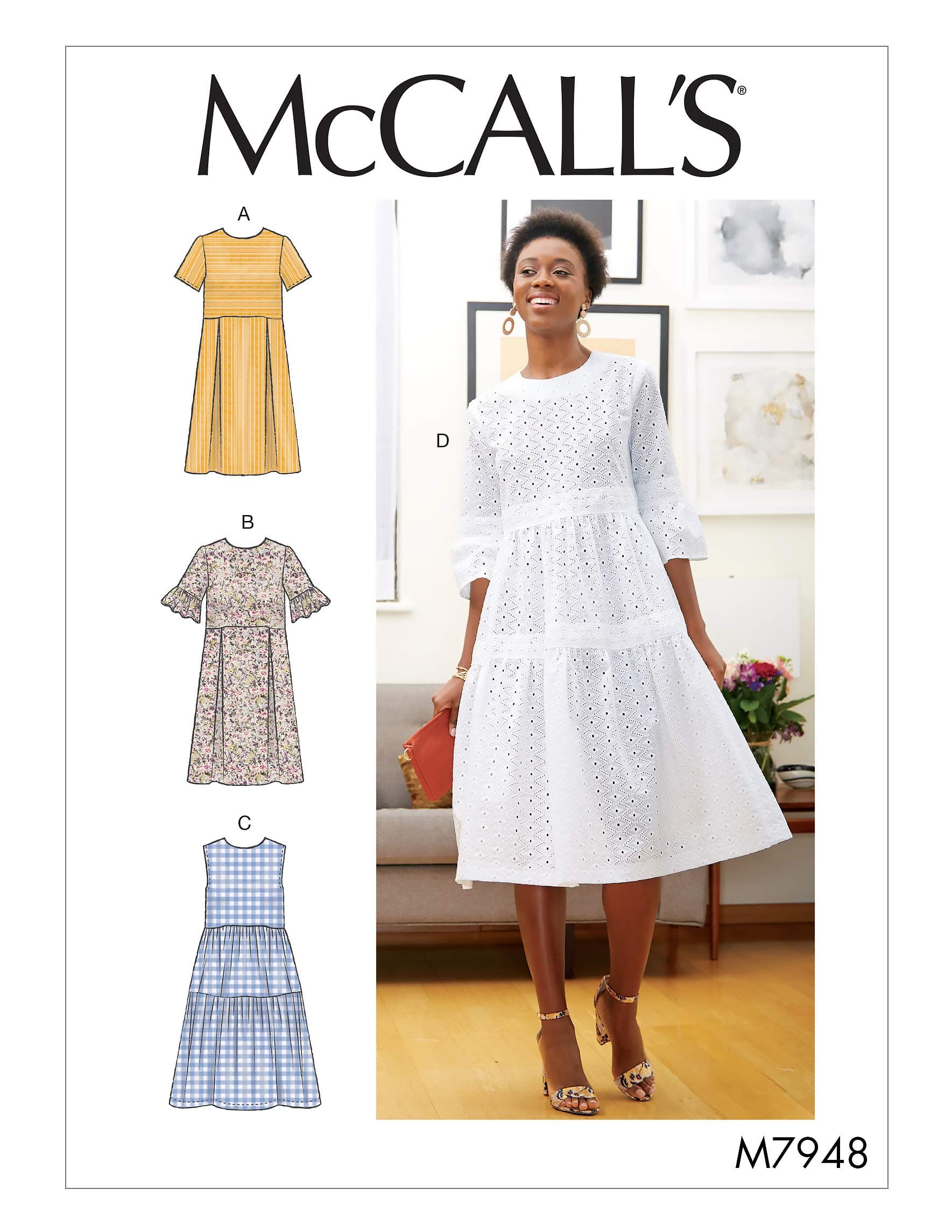 McCalls -M7948E5 Misses' Dresses, White