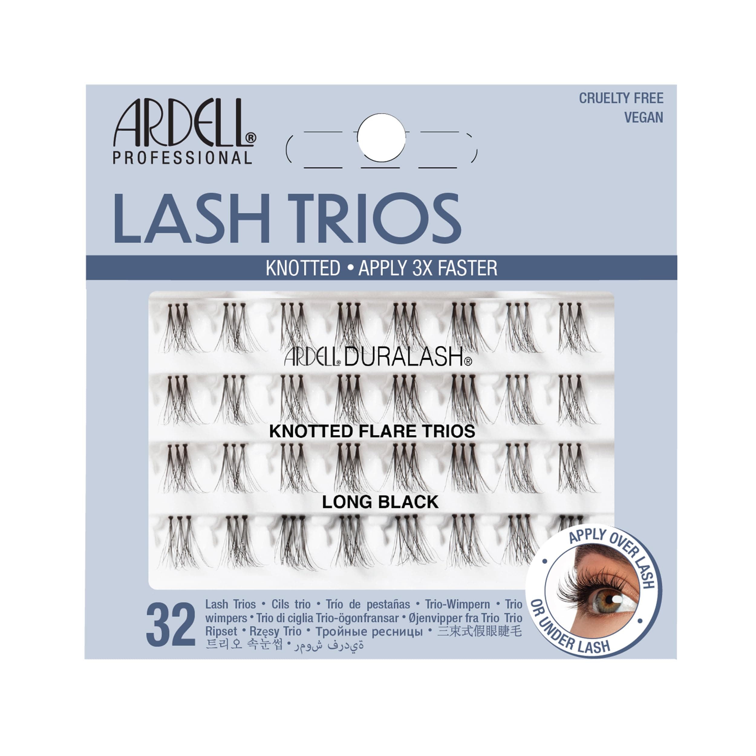 (Long) - Duralash Trios, Knotted Flares,Long Black