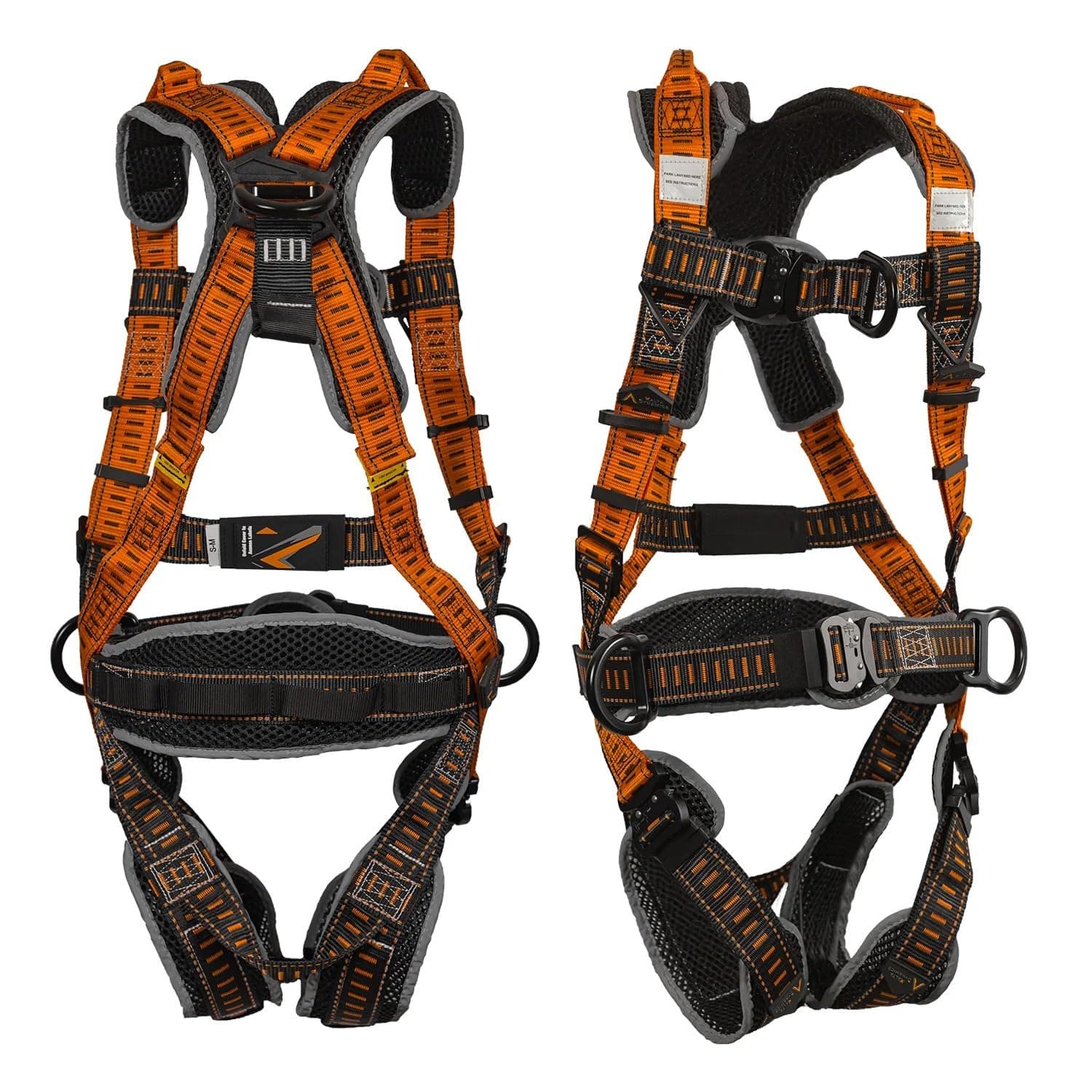 - Malta Dynamics Razorback Elite MAXX - Safety Harness and Fall Protection Kit with Sewn in Lumbar Support Belt and Built-in Rescue Handles for Fall Arrest, OSHA & ANSI Compliant (Large-XLarge)
