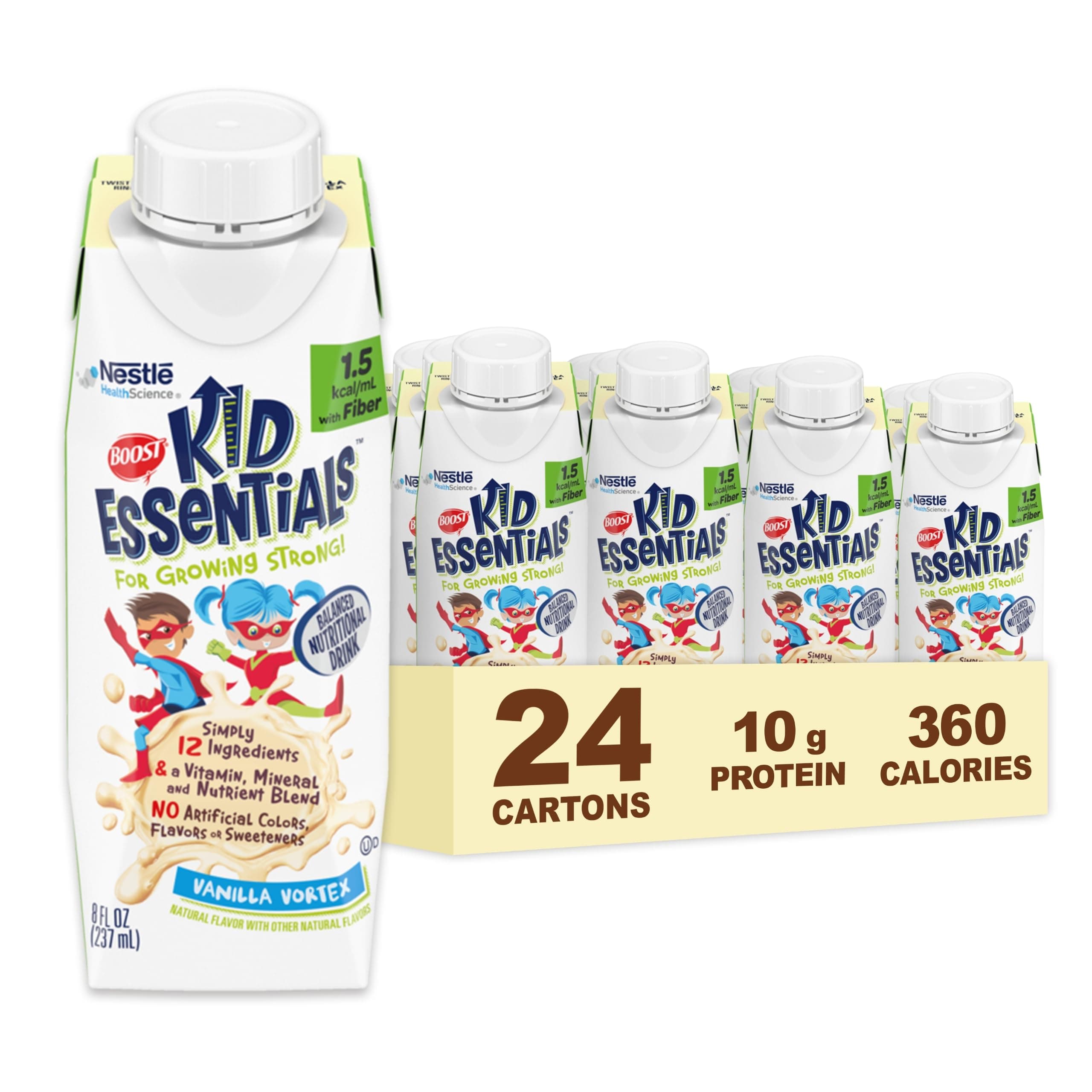 - BOOST KID ESSENTIALS 1.5 with Fiber, Vanilla Vortex