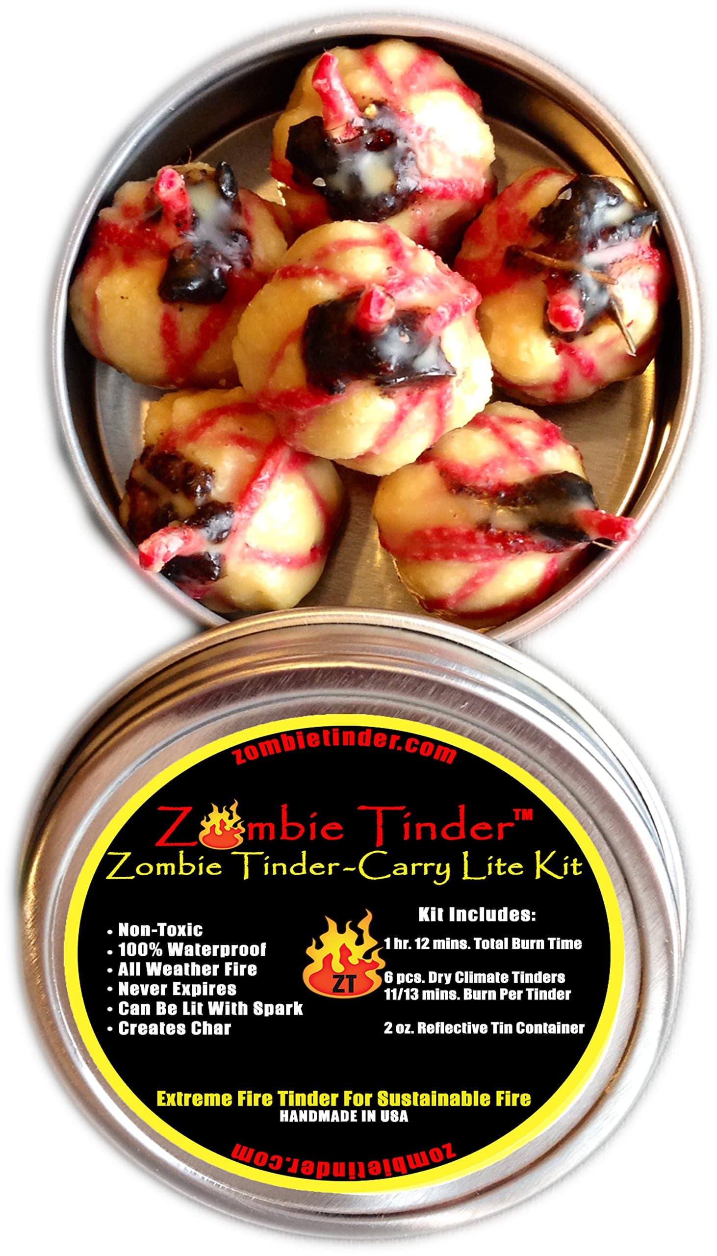 Carry Lite Kit - Extreme Fire Starter & Tinder - Over 72 Minutes of Total Burn Time - Easy Light Wick - Spark Light (3 Pack)