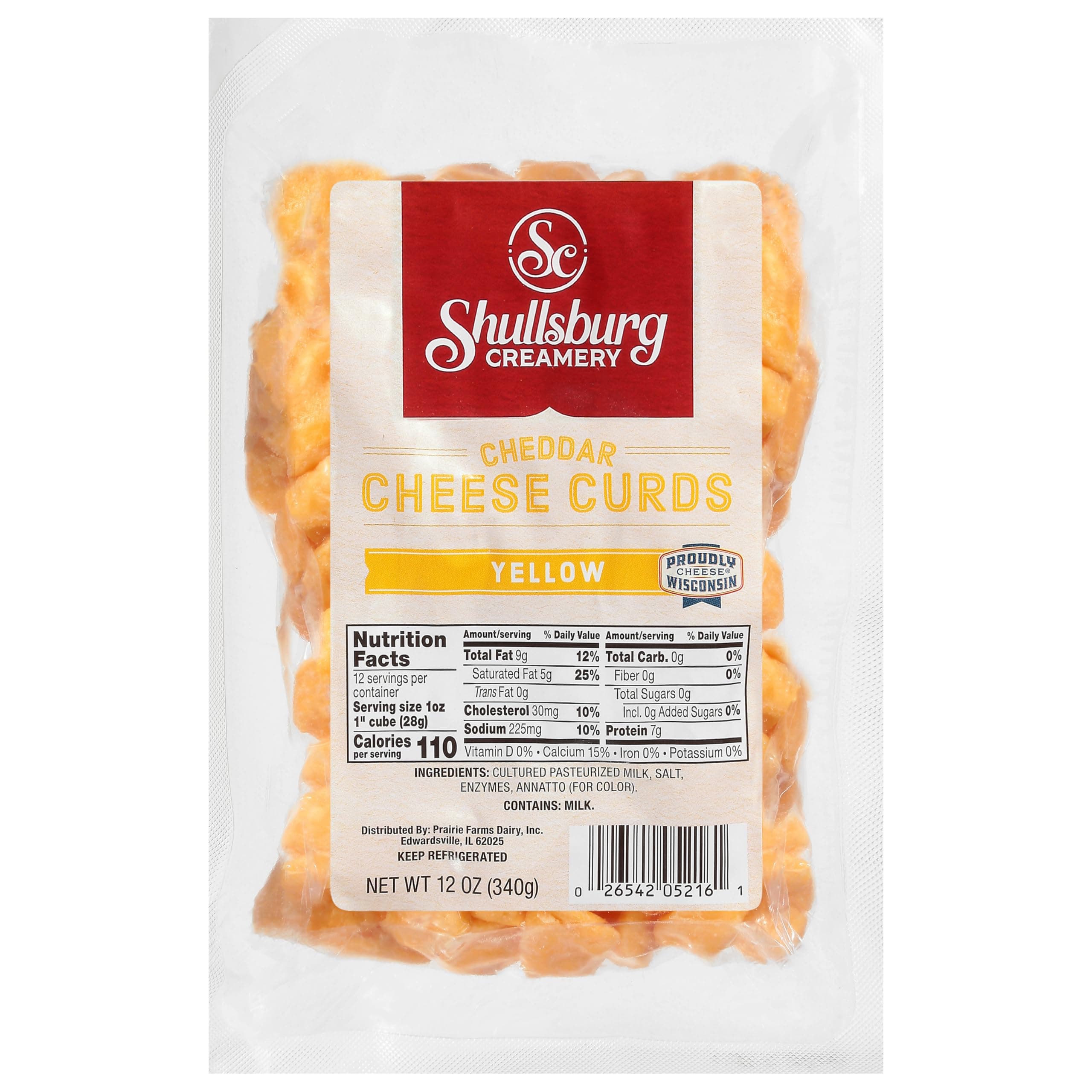 Fresh Yellow Cheddar Cheese Curds - 12 oz.