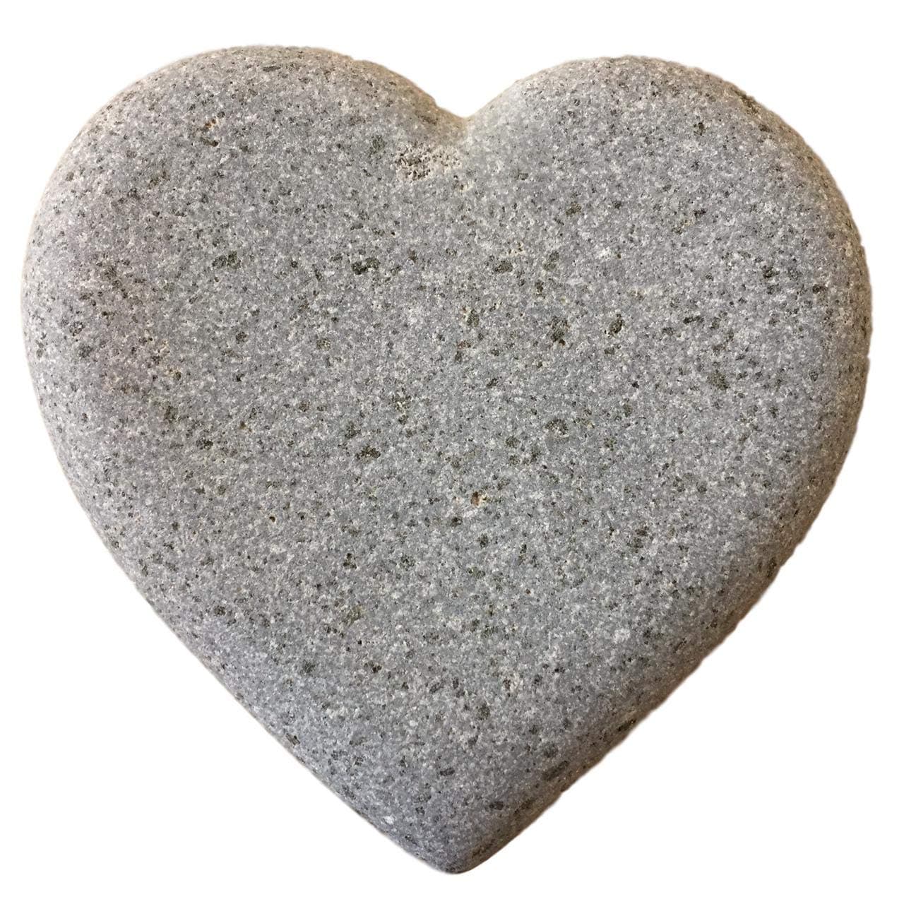Heart Shape Stone Natural River Rock 4" Gray