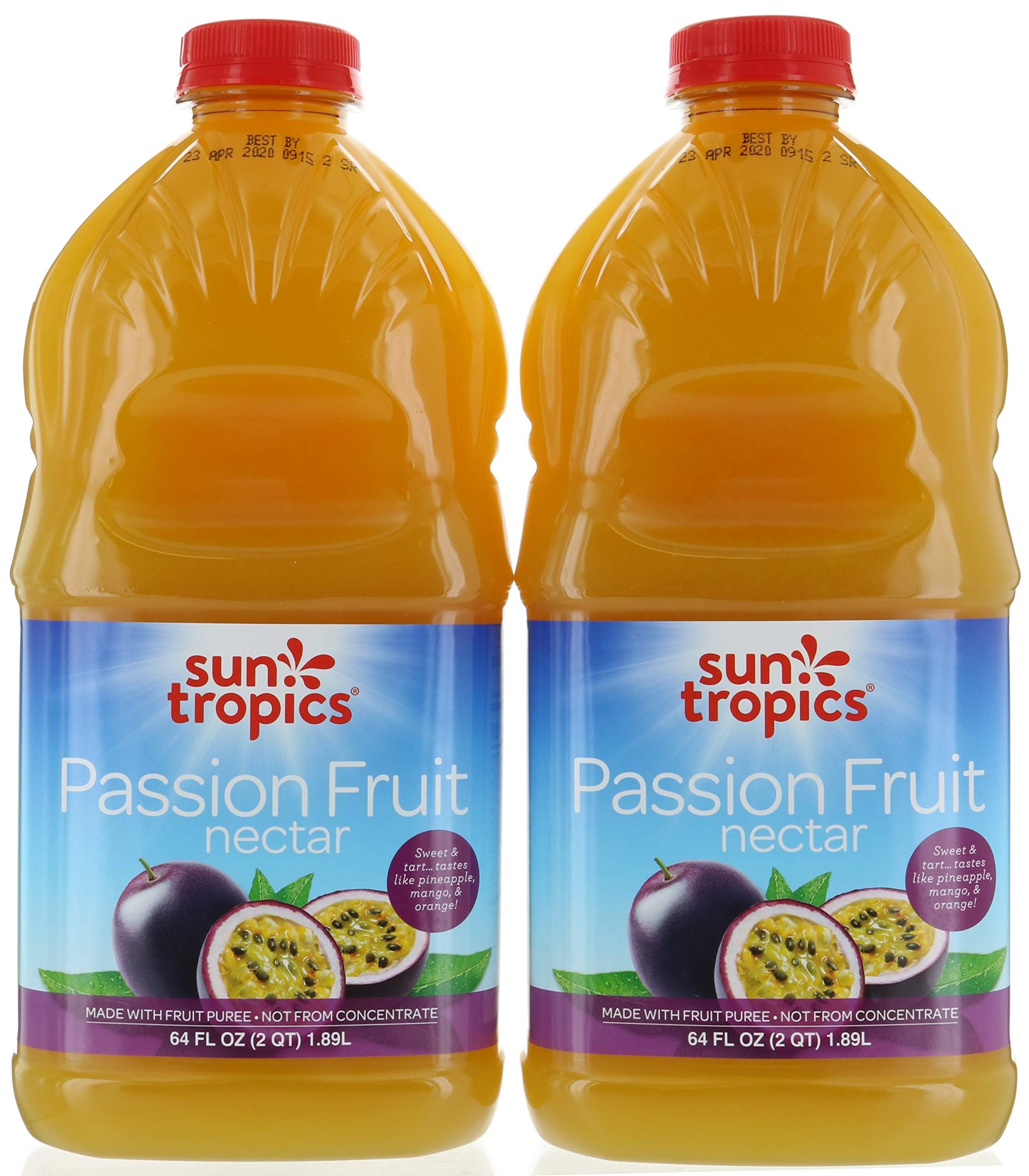 Sun Tropics Passionfruit Nectar Non Gmo 2/64 Fl Oz Net Wt 128 Fl Oz,, ()