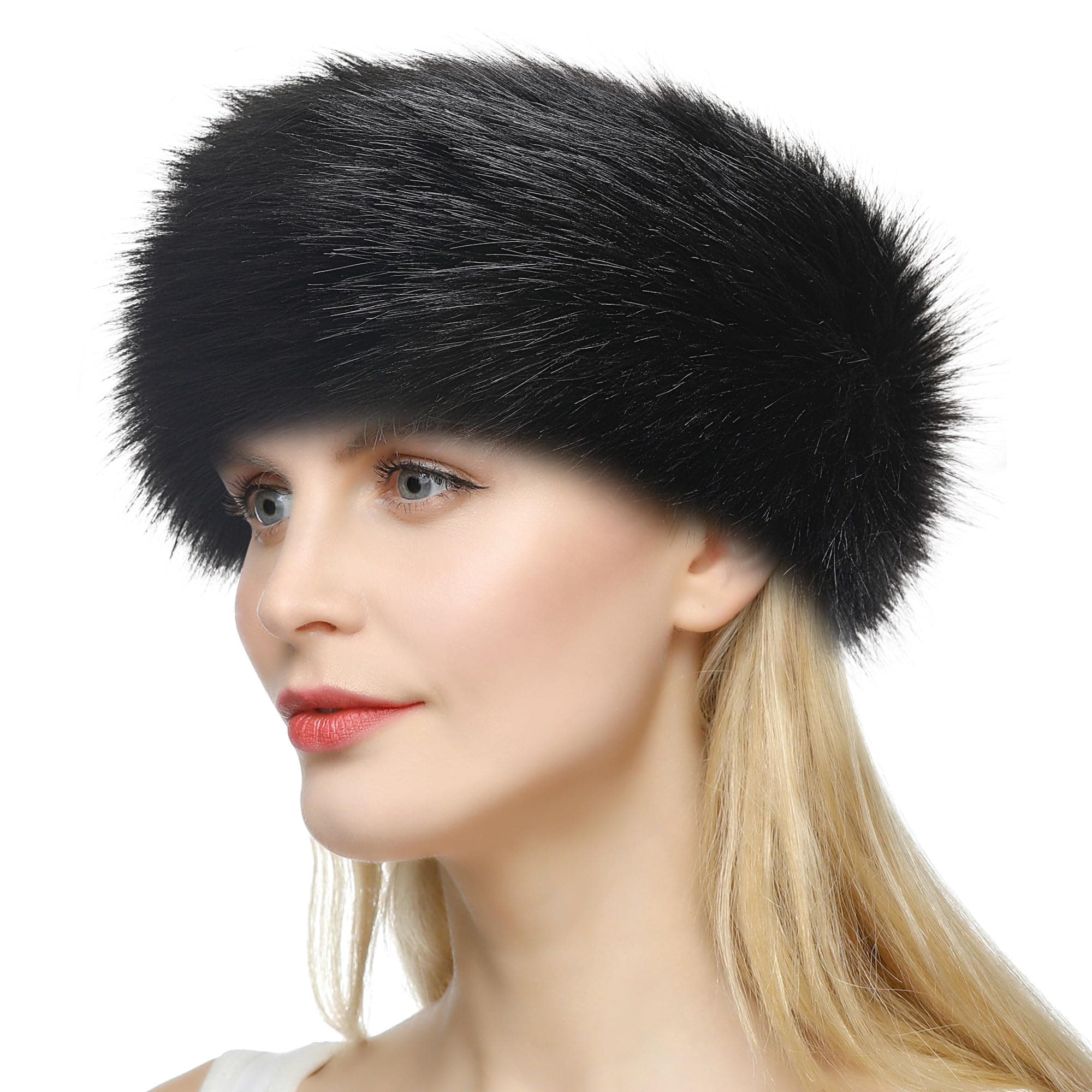 Womens Faux Fur Headband Winter Earwarmer Earmuff Ski