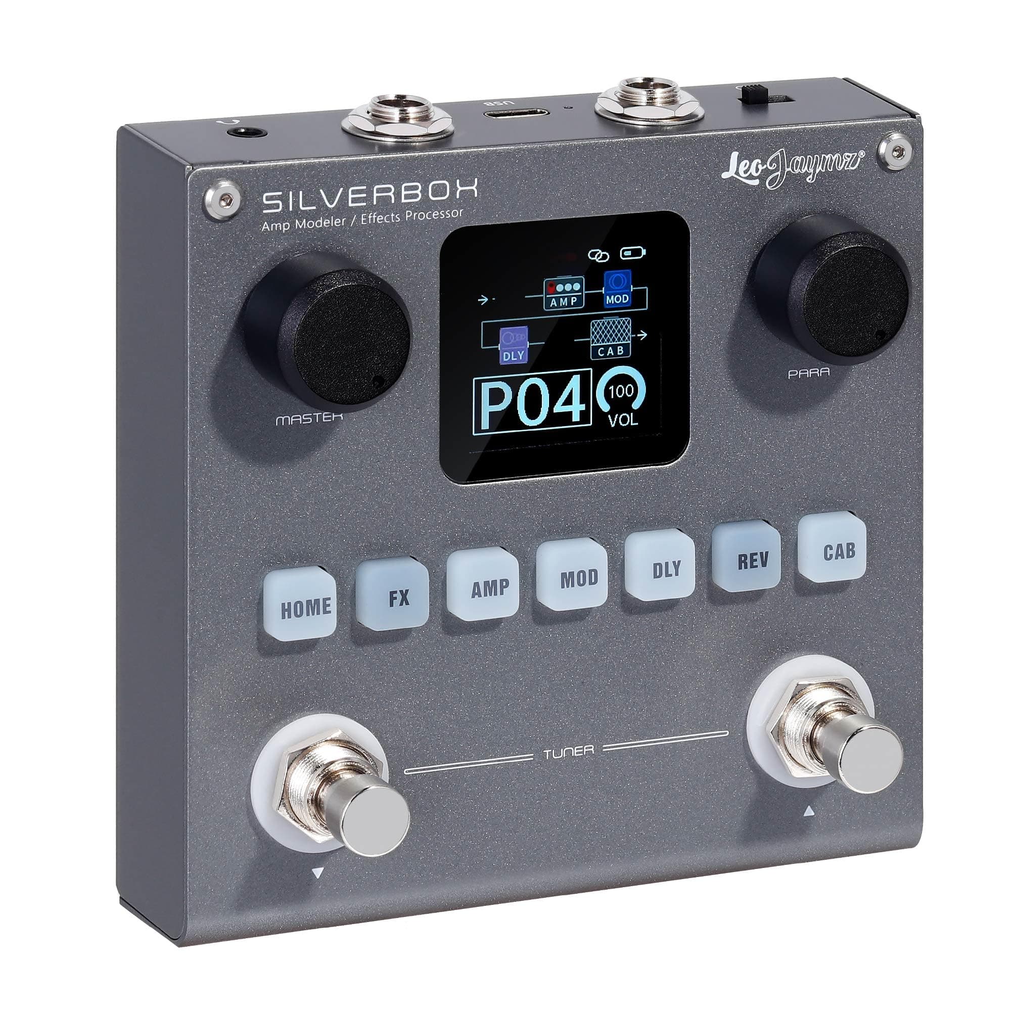 LEO JAYMZPortable Multi-Effects Guitar/Bass Amplifier Modeler Effects Processor with 6 Effects Modules, 80 Editable Presets & Rechargeable Battery