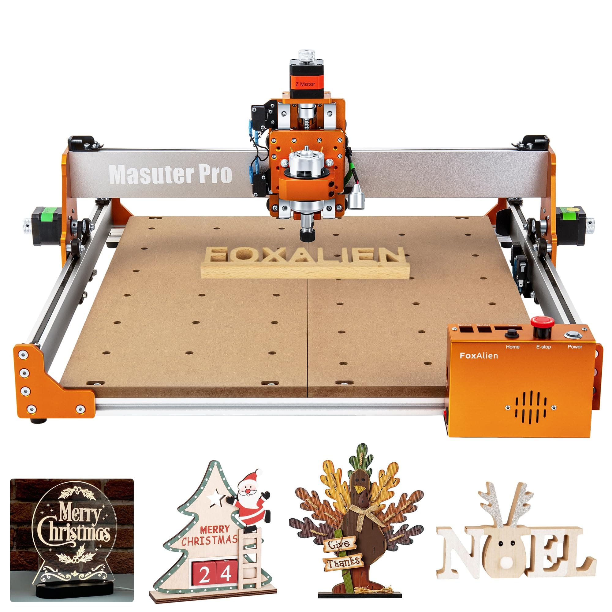 - FoxAlien Masuter Pro 3-Axis CNC Router Machine, Beginner Hobby Engraving Machine All-Metal Structure for Wood Acrylic MDF Nylon Routing Milling Carving