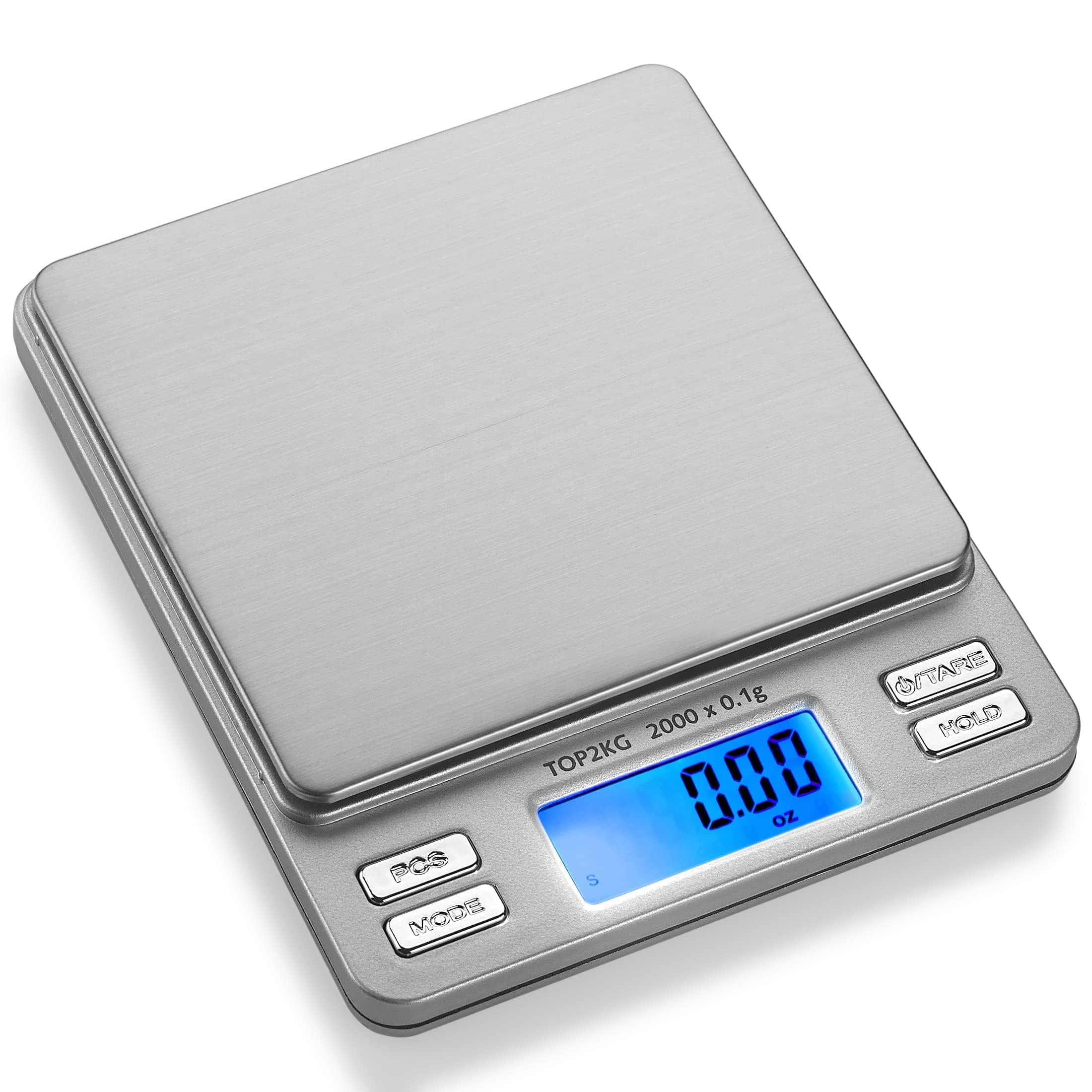 Digital Pro Pocket Scale 2000g x 0.1 Grams Precise Weighing Professional Weight Food Ounces & Grams Mini Kitchen Jewelry Portable Herb Pocket Scale, Hold and Counting Function Back-Lit LCD