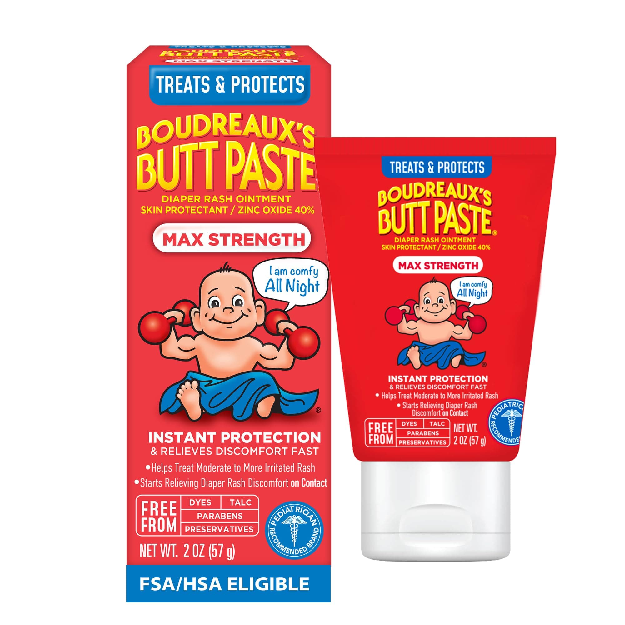 Boudreaux's Butt Paste Maximum Strength Diaper Cream - 2 Ounce