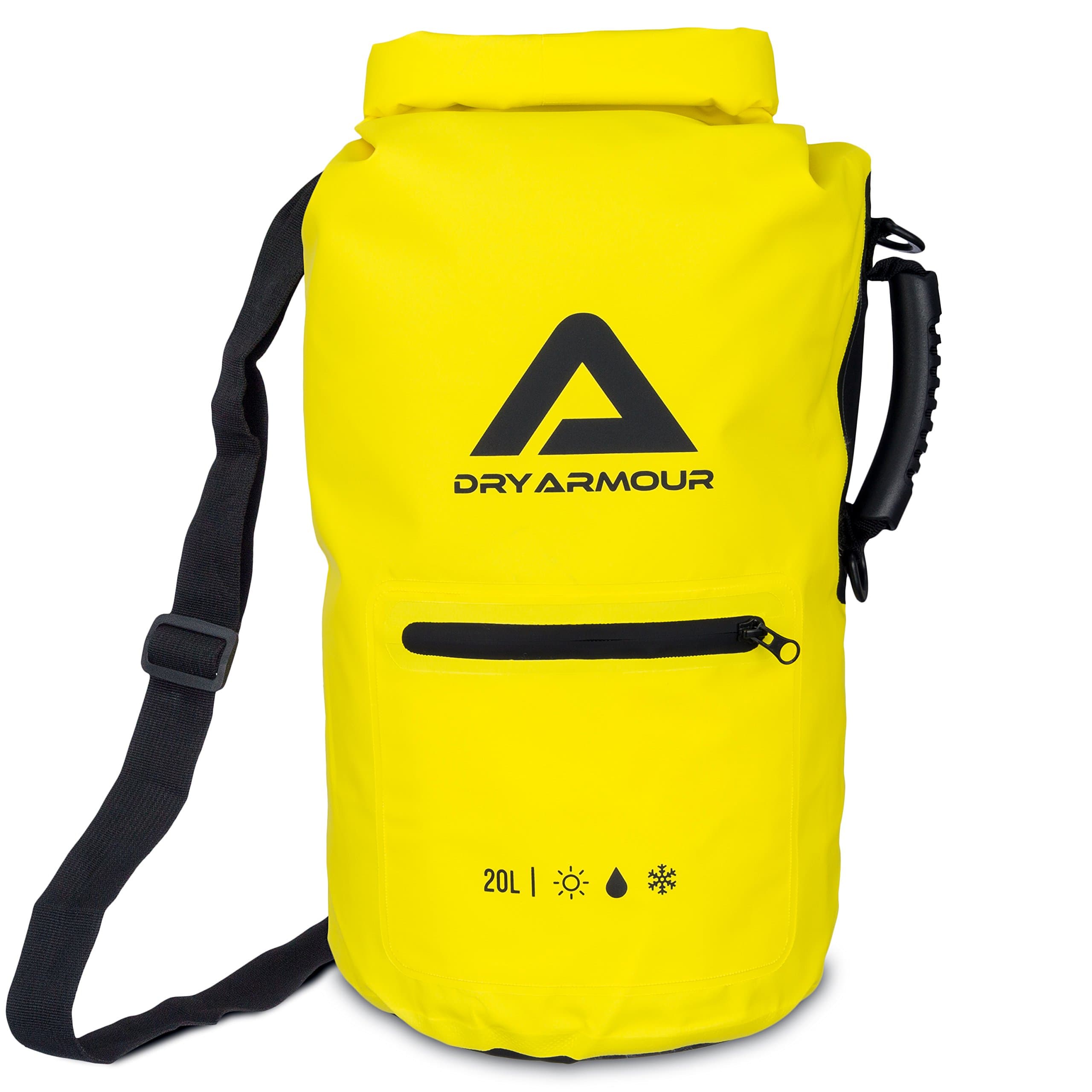 20L Waterproof Roll Top Dry Bag Yellow - Designed to Keep Items Dry & Protected - Made for the Outdoors