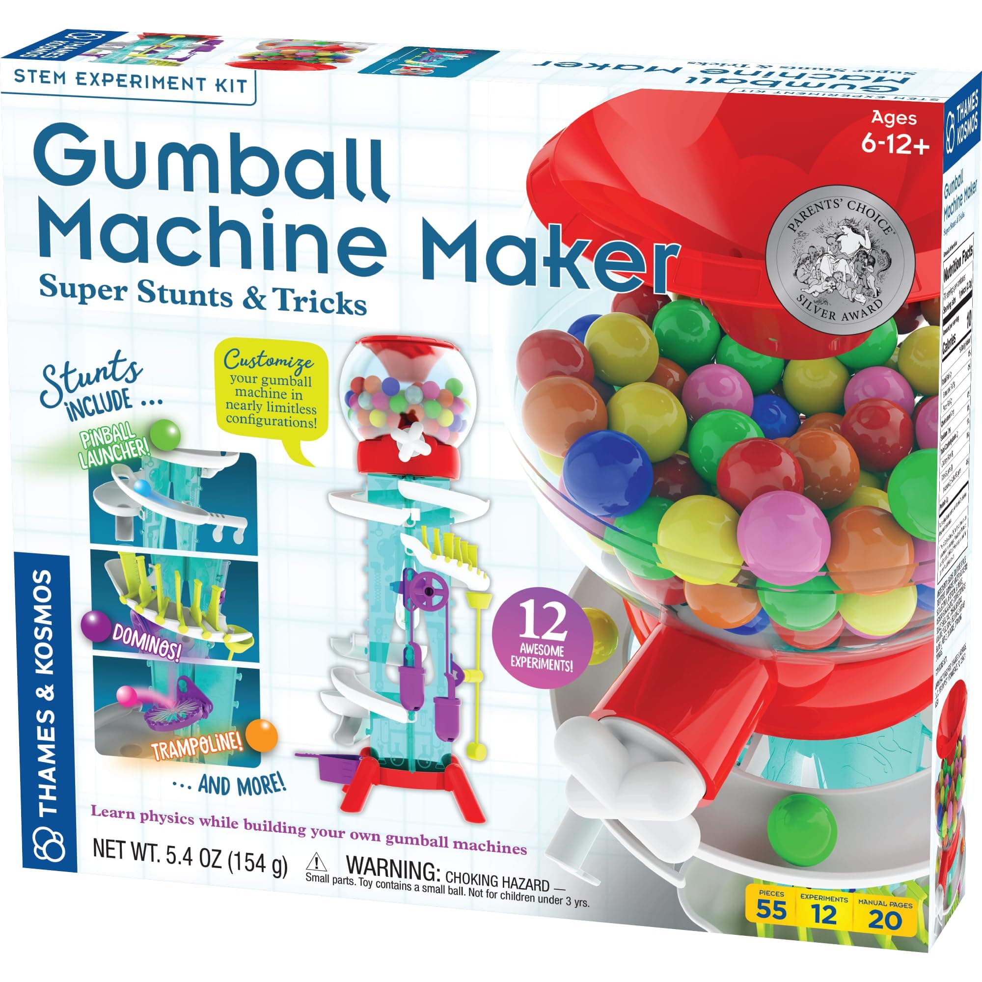 Gumball Machine Maker Lab - Super Stunts & Tricks | Build Your Own Gumball Machines with Lessons in Physics & Engineering | 12 Experiments | Includes Delicious Gumballs | Award Winner