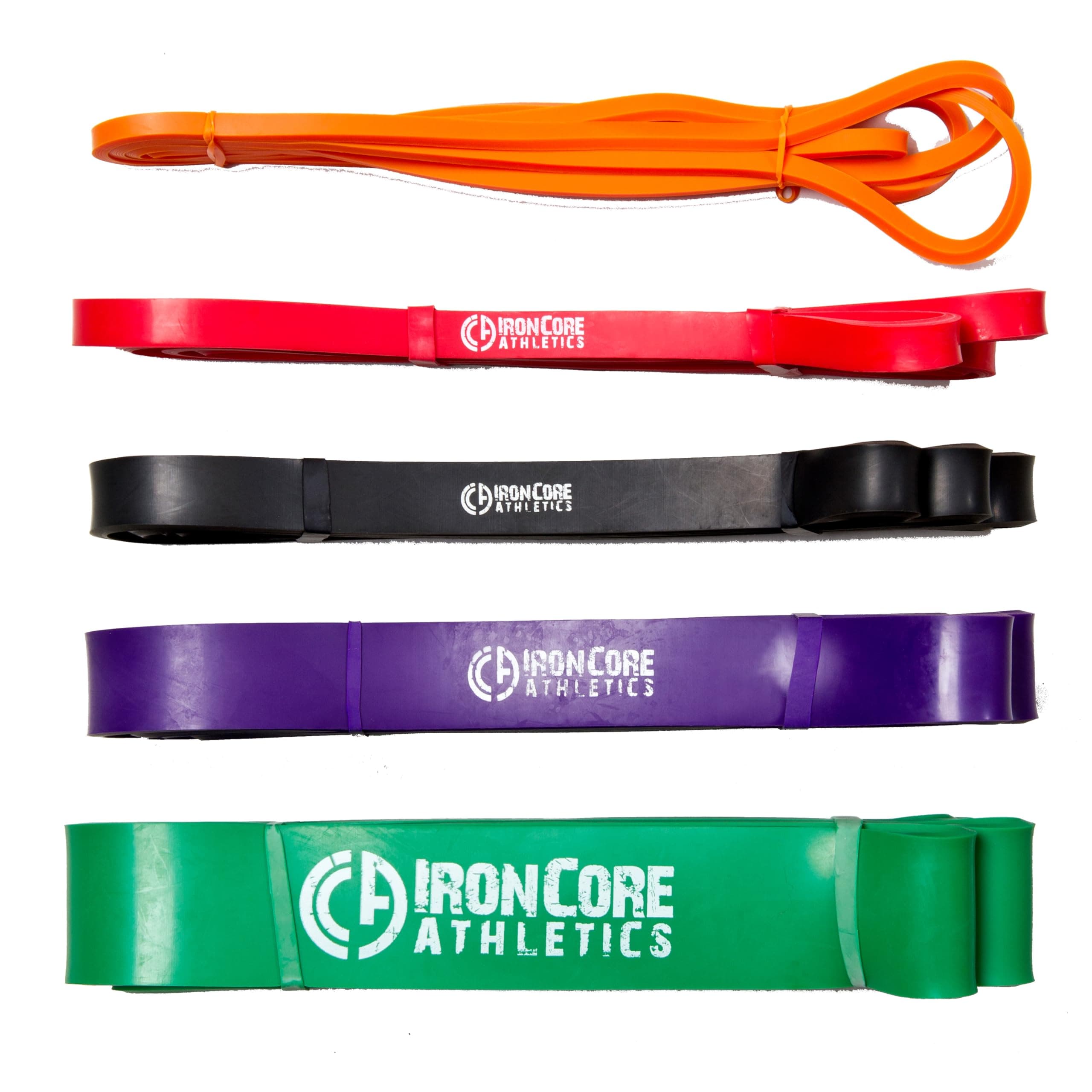 Pull Up Assistance Band Pack - Set of 5 Heavy Duty 41" Loop Bands for Pull Up Assist - #1 Orange #2 Red #3 Black #4 Purple #5 Green - 5 - 300 lbs Resistance/Assistance
