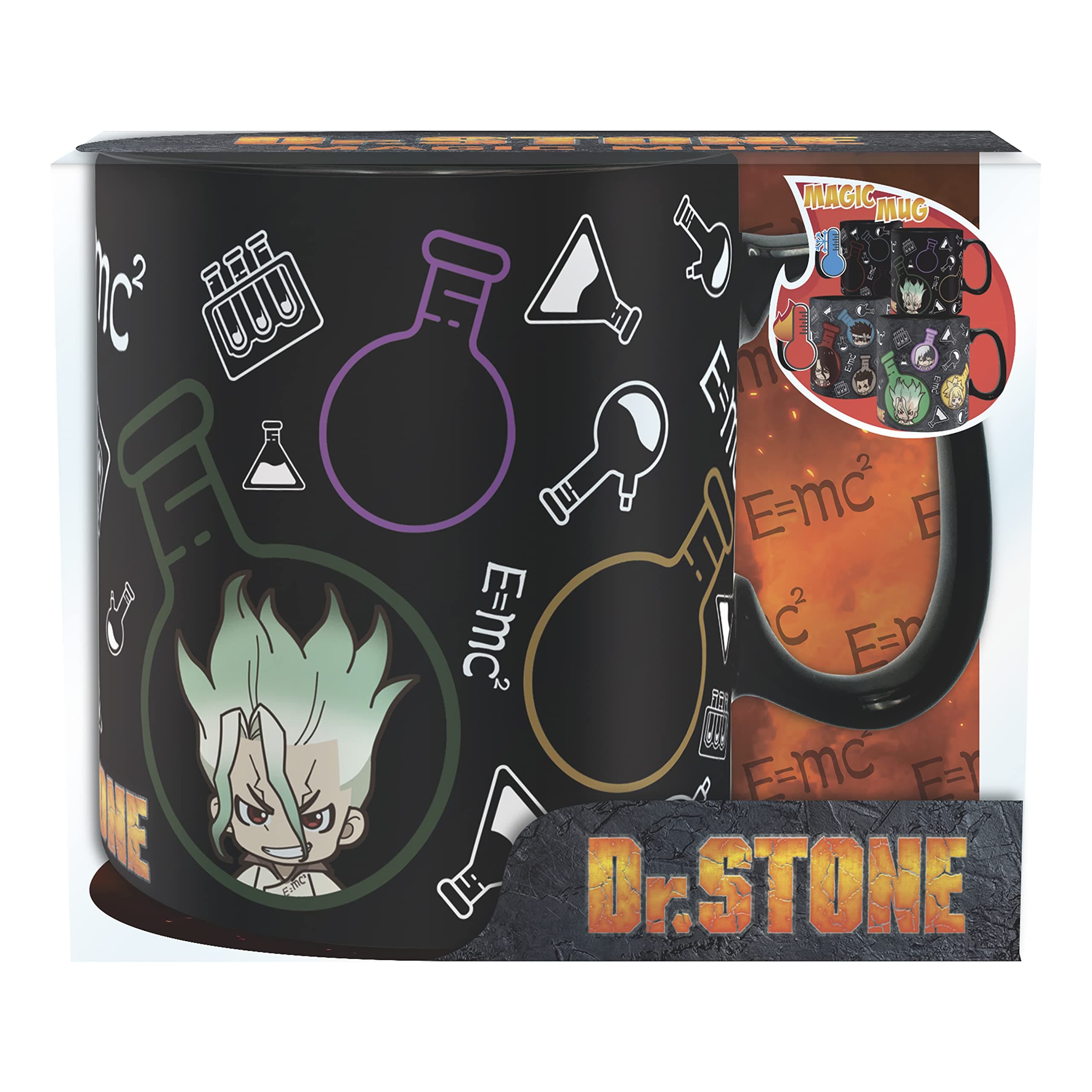 Dr. Stone Chibi Formula Heat-Change Ceramic Color Changing Coffee Tea Mug 16 Oz. Hand Wash Only Anime Manga Drinkware Home & Kitchen Essential Gift