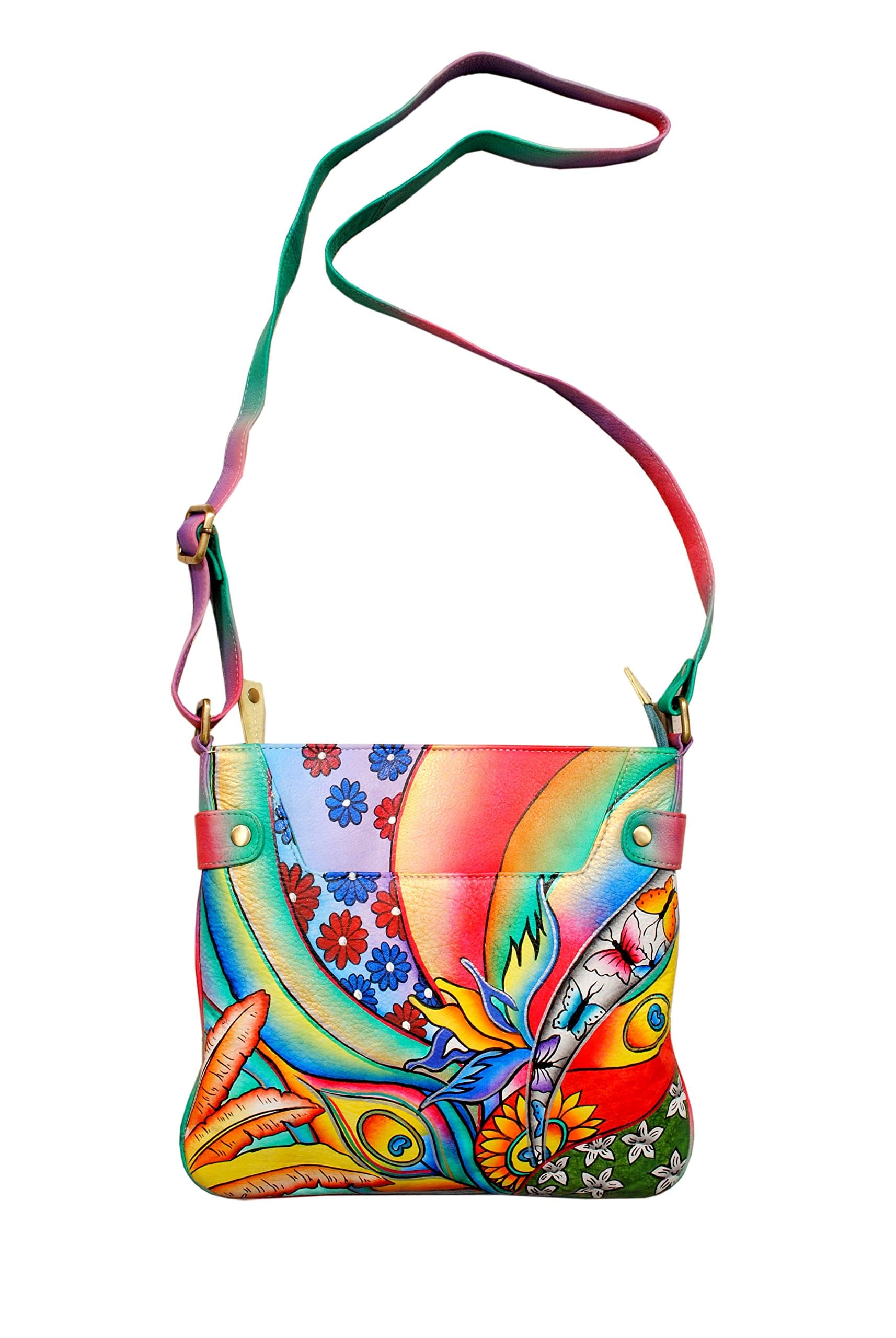 Dazzling Waves Leather Hand Painted Bag