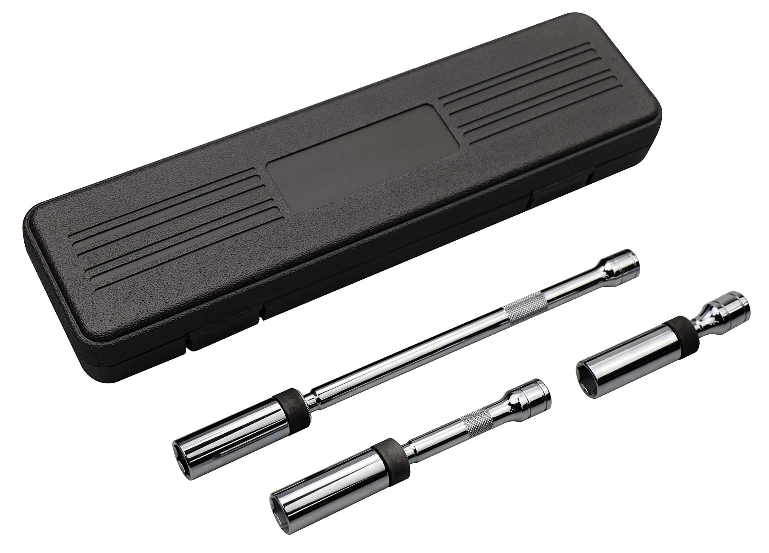 kauplus 3/8" Drive Magnetic 3pcs Swivel Spark Plug Socket Set, 5/8-Inch, Magnetic Universal Spark Plug Service Kit, 3 Piece - 4", 6" & 11" Length-