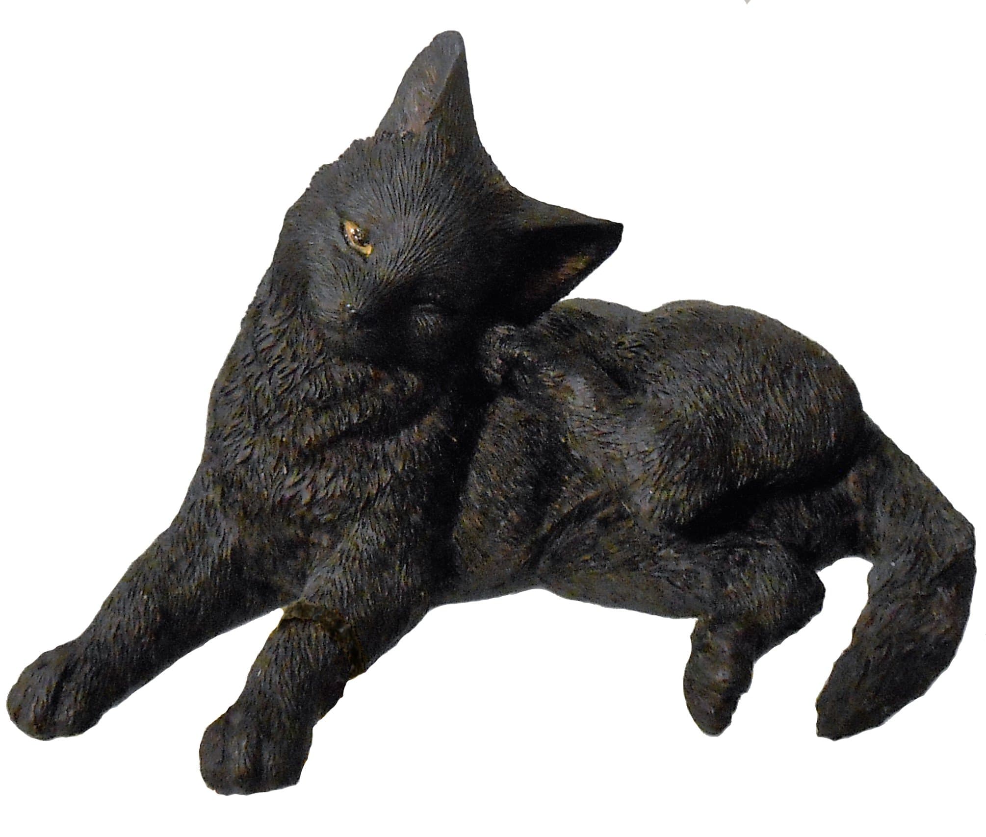Veronese Design Black Cat Scratching Ear Mini Figurine