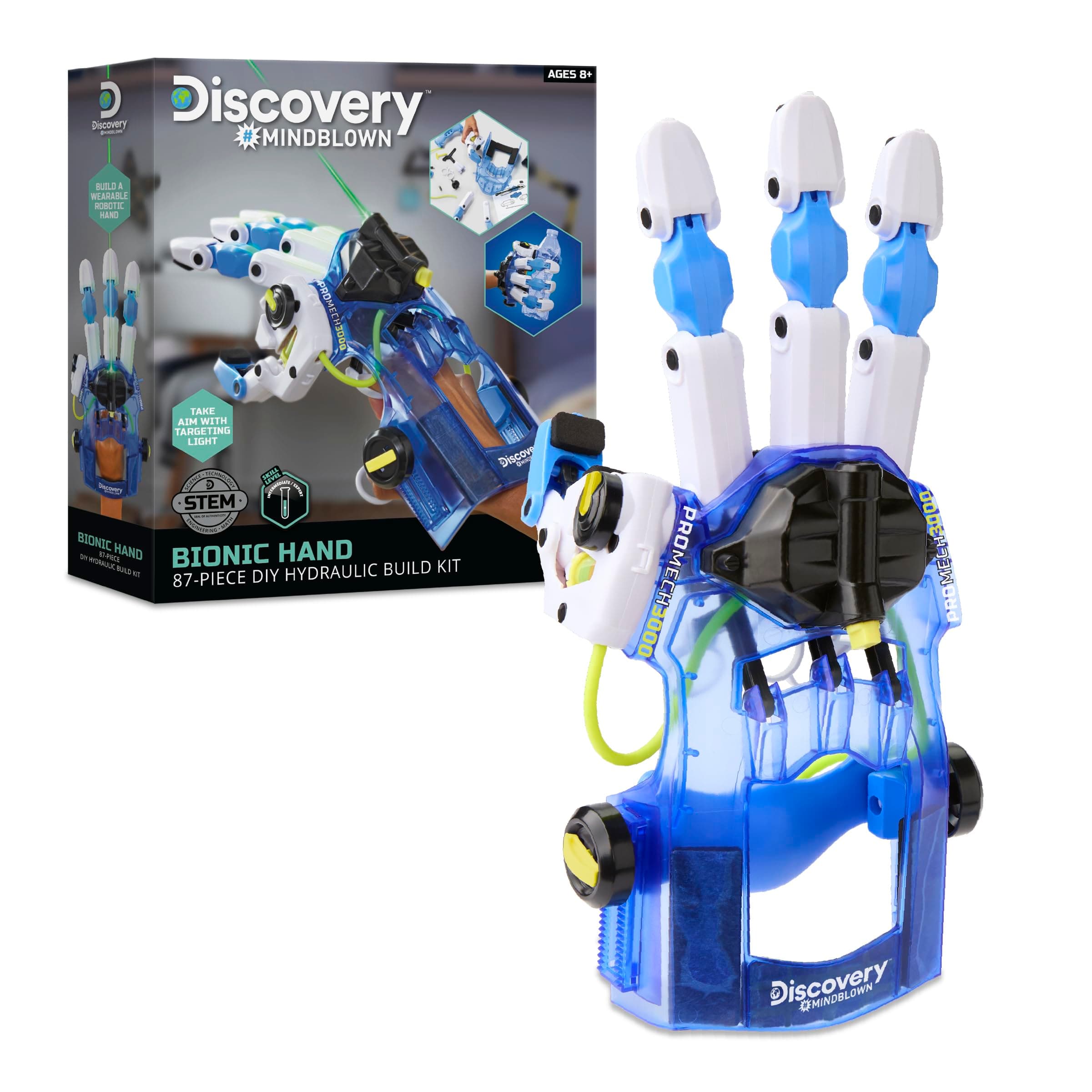 DISCOVERY #MINDBLOWN - Toy DIY Bionic Hand - Build Your Own Robot Hand, Construction Set, Robotics Kit for Kids and Teens - Science Kit, for Kids - 87 Pcs DIY Hydraulic Cyborg Hand Kit