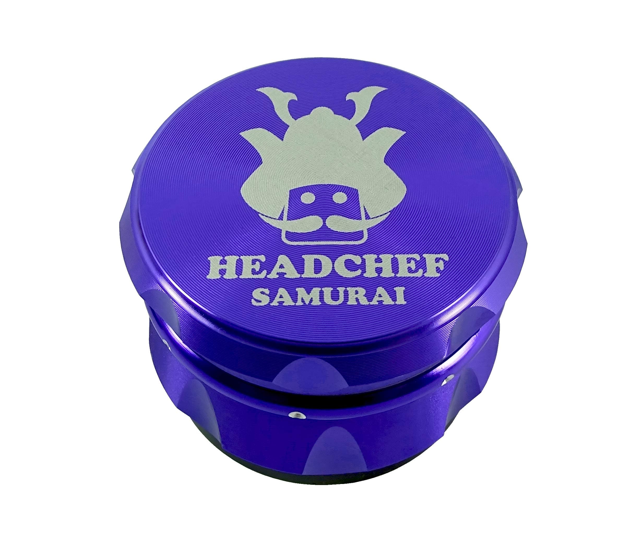 Headchef Samurai Metal Herb Grinder with Sifter Scraper – 4 Piece Grinder, 55mm (Purple)