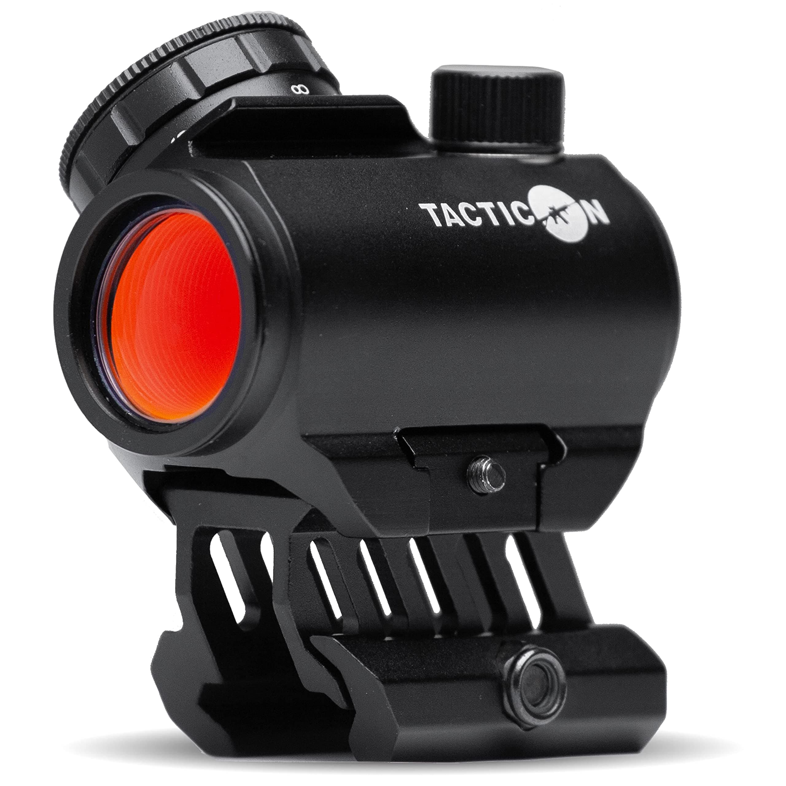 Tacticon Predator V3 Red Dot Sight for Rifle - Compact Reflex Rifle Red Dot Optics with 11 Brightness Settings - with 45° Offset Mount & 0.83” Riser - Submersible to 10 Meters - Combat Veteran Owned