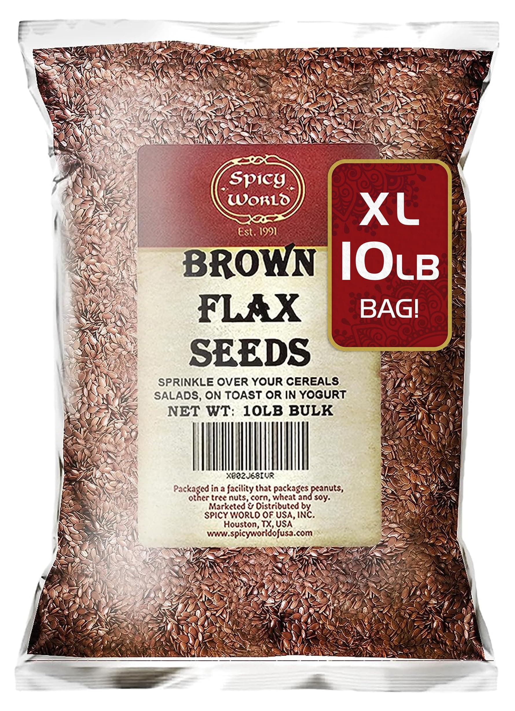 Brown Flaxseed, 10 Pound Box