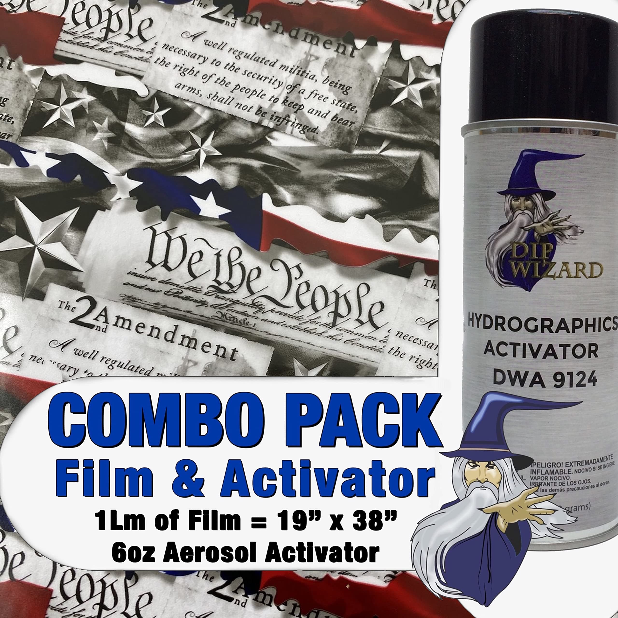 Hydrographic Film Second Amendment Activator Combo 6oz dip wizard 2nd Amendment Hydro dip Dipping